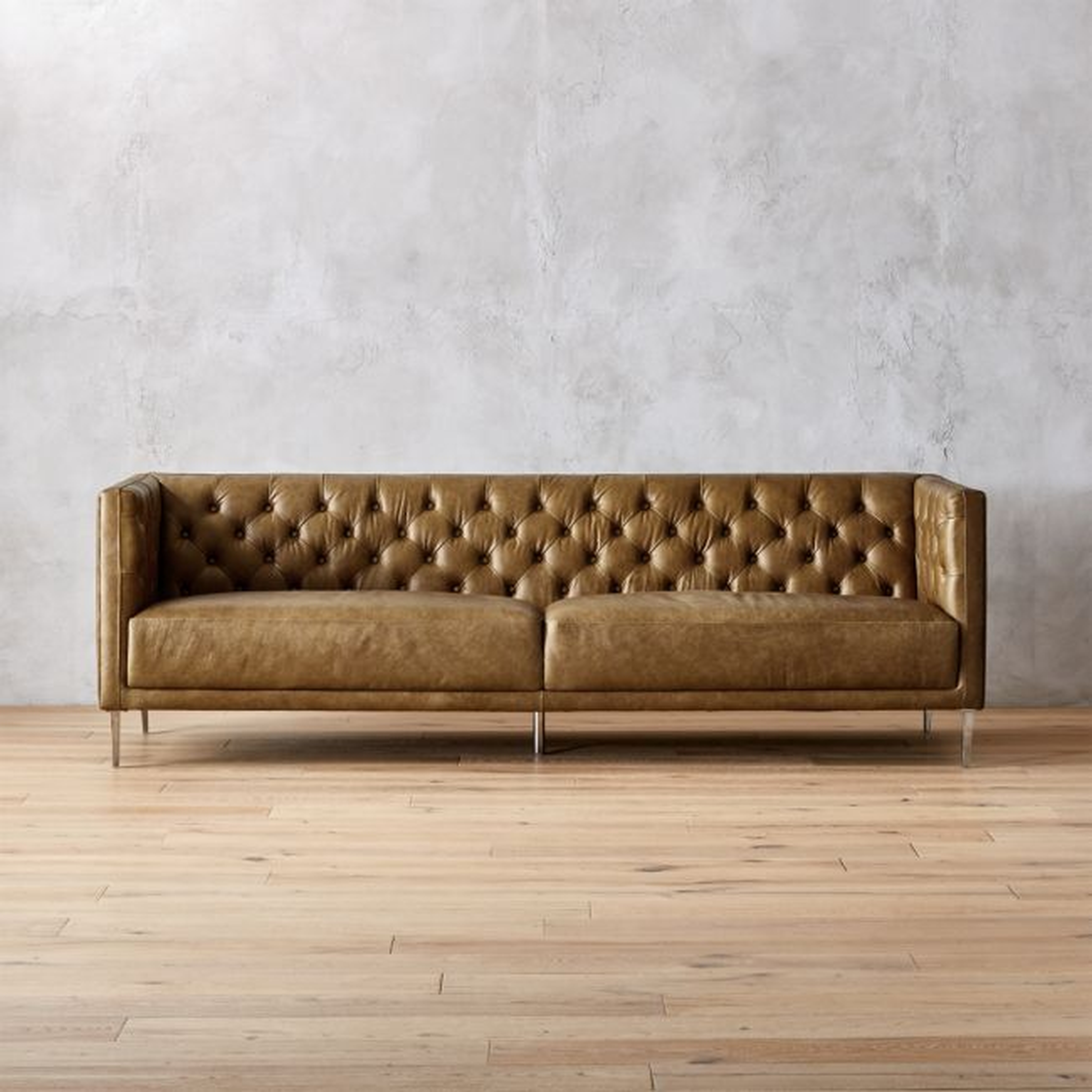 Savile 92.5" Leather Tufted Sofa - CB2