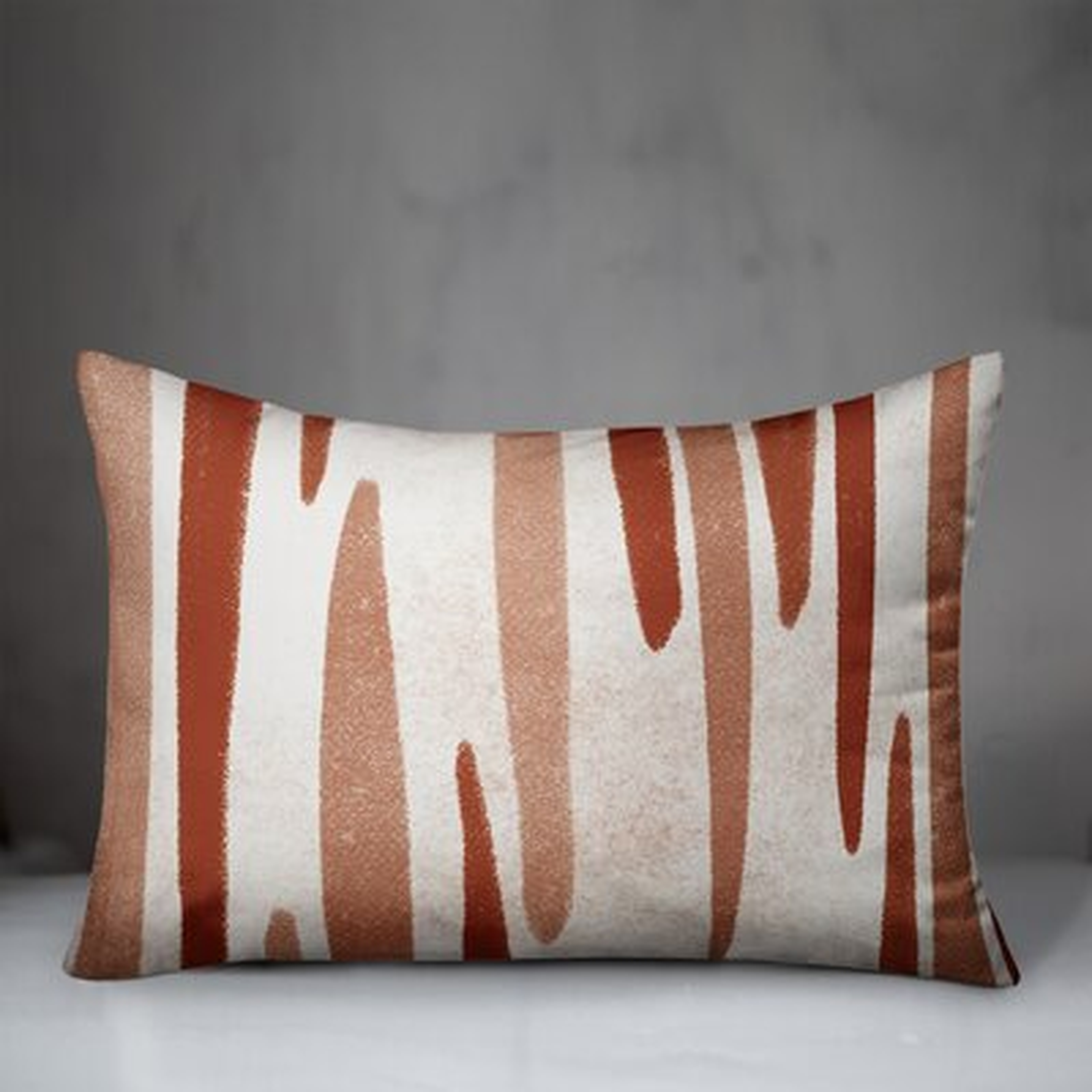 Collection 2 Modern Distressed Lines Geometric Lumbar Pillow - Wayfair