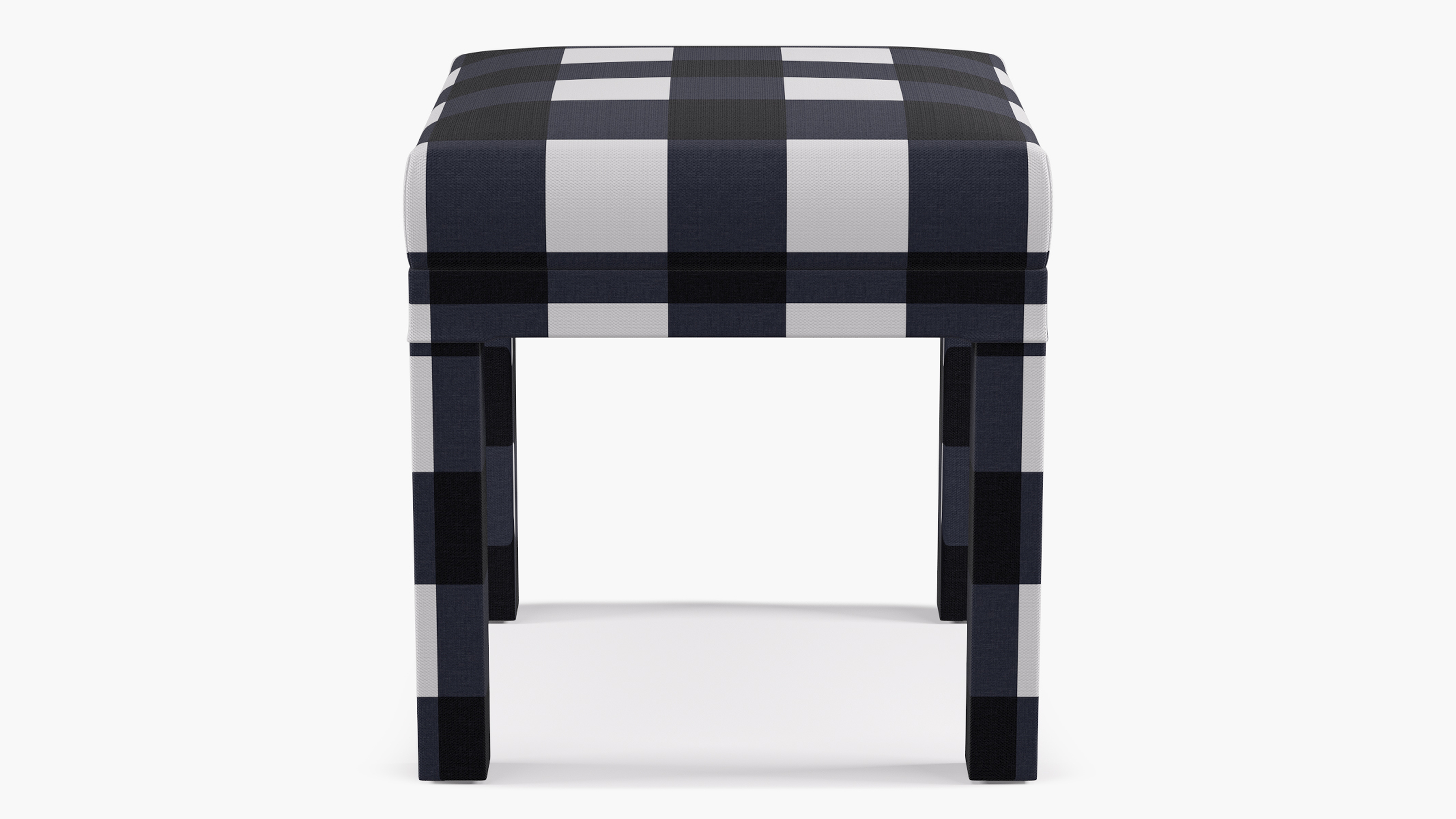 Parsons Ottoman | Navy Check - The Inside