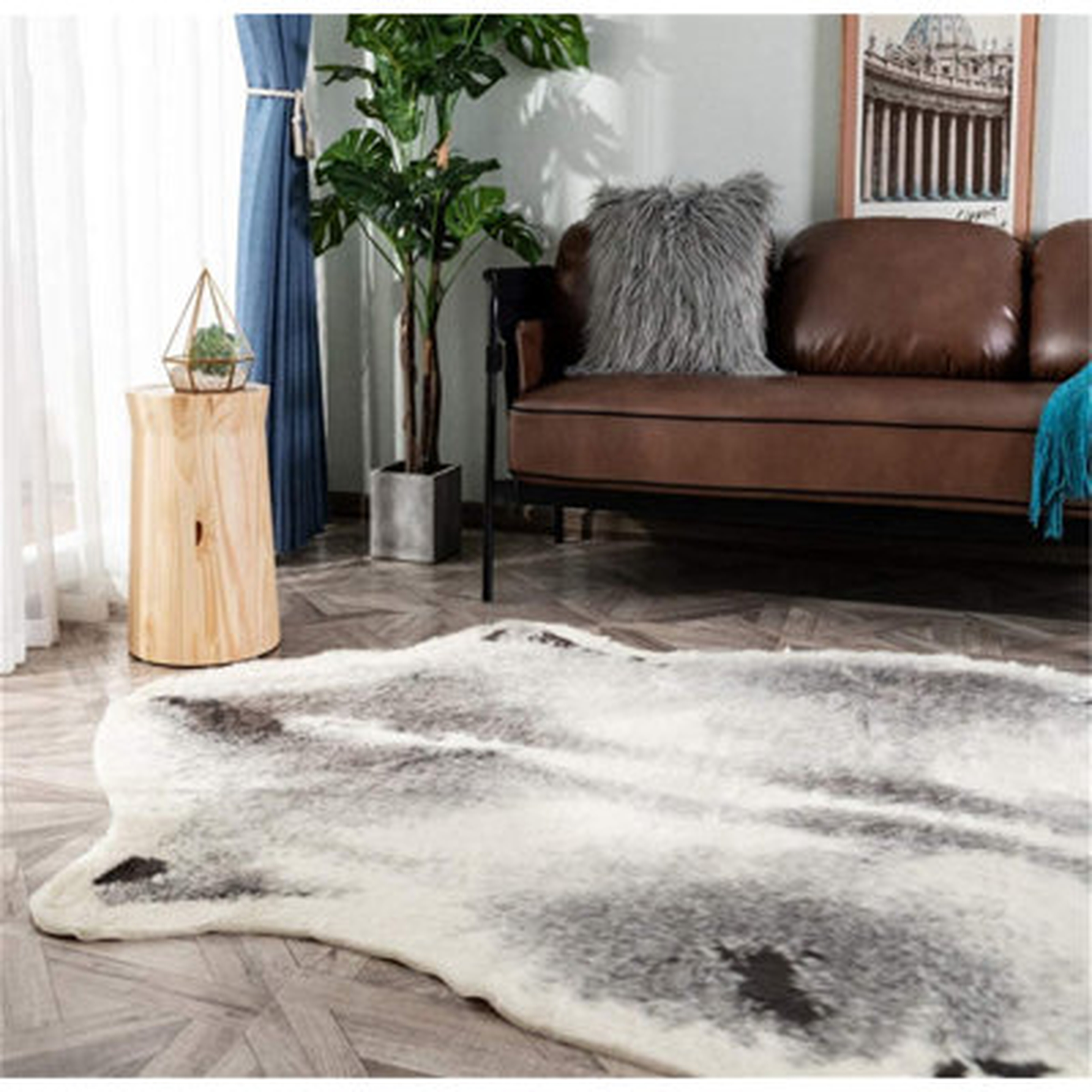 Cow Print Rug Faux Cowhide Rug Animal Pattern Carpet For Bathroom Living Room Skins Door Mat Home Decoration - Wayfair