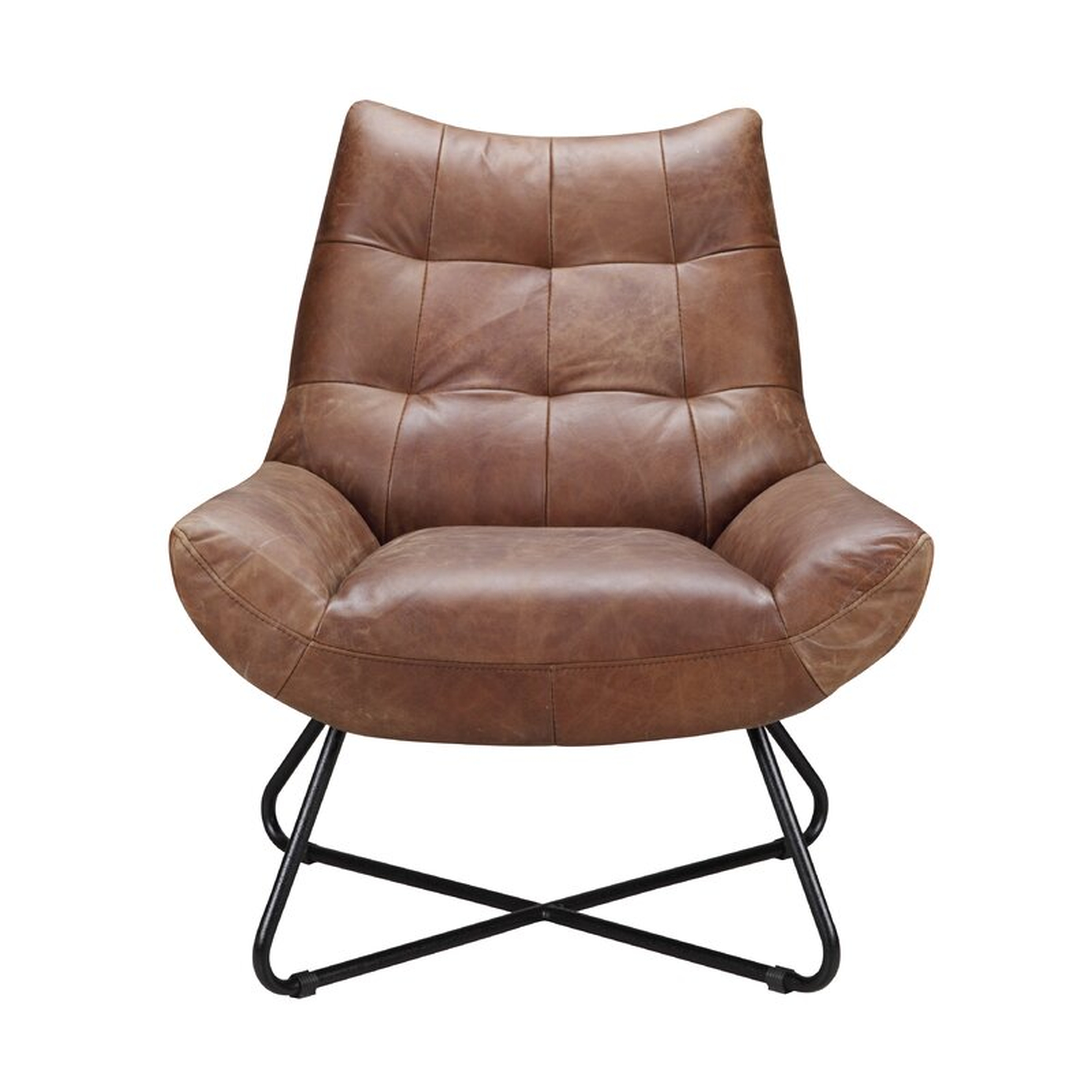Moe's Home Collection Graduate 32"" Wide Top Grain Leather Armchair - Perigold