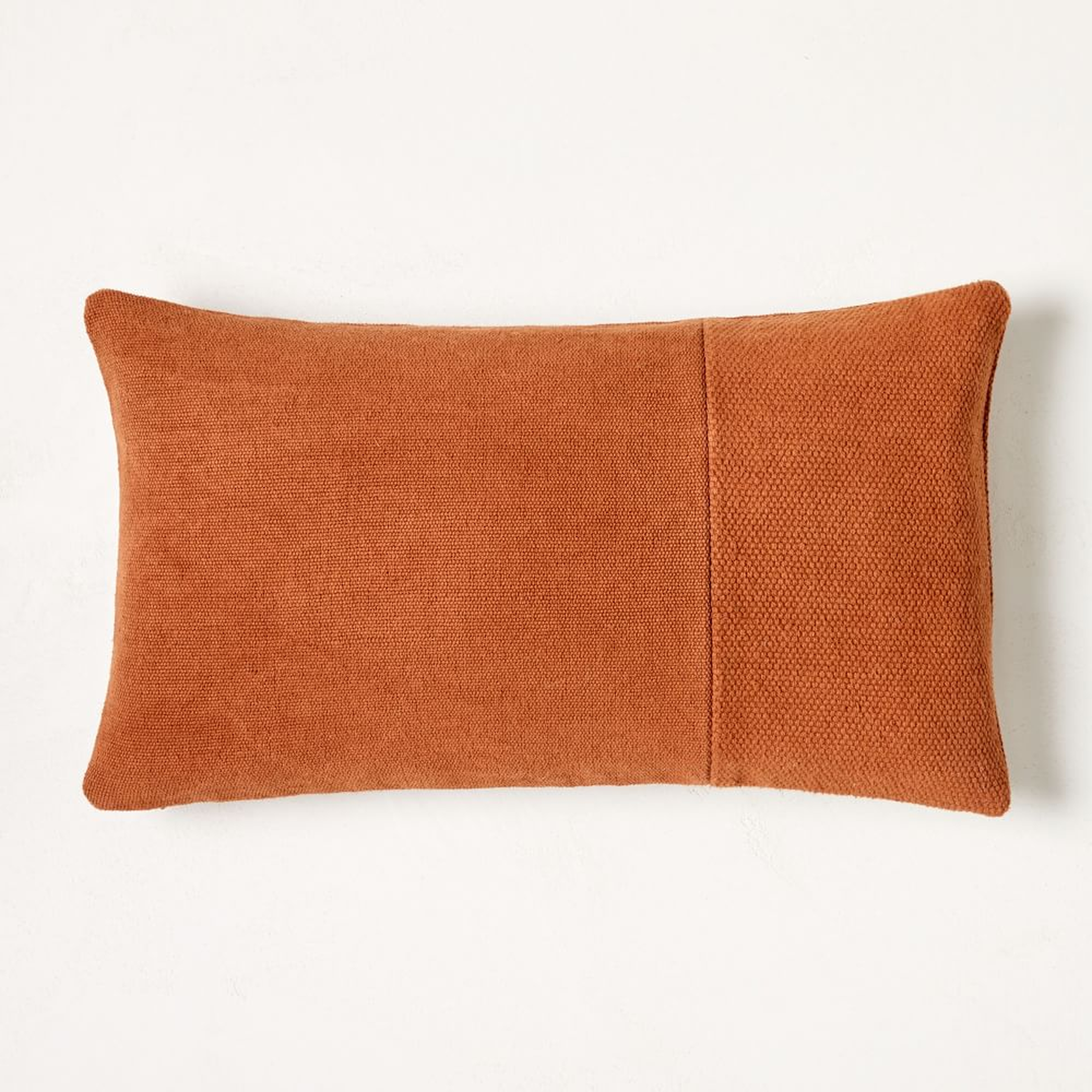 Cotton Canvas Pillow Cover, 12"x21", Copper - West Elm