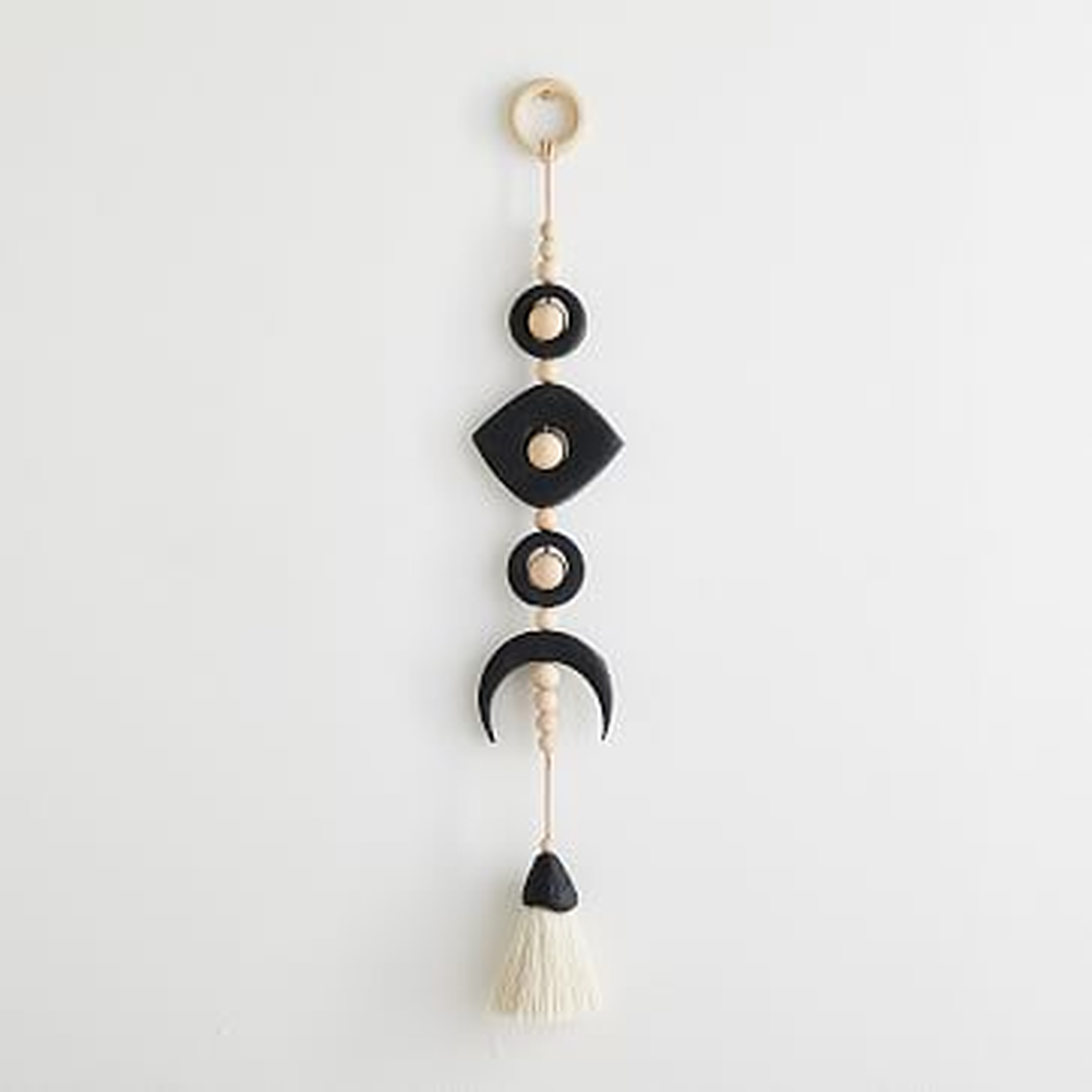 West Perro Wall Hanging, Sand Ojo with Moon, Black - West Elm