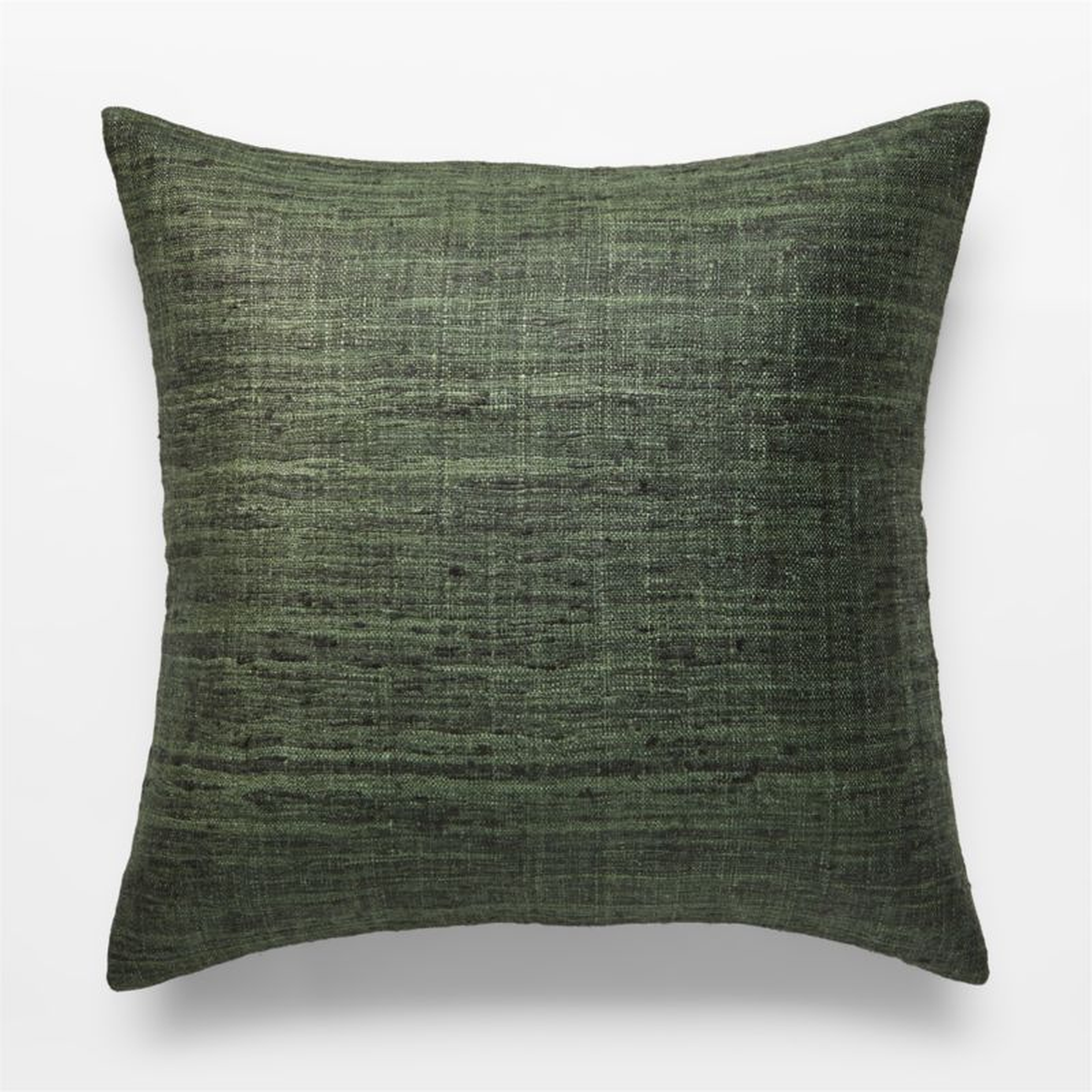 Raj Green Silk Throw Pillow with Down-Alternative Insert 20" - CB2
