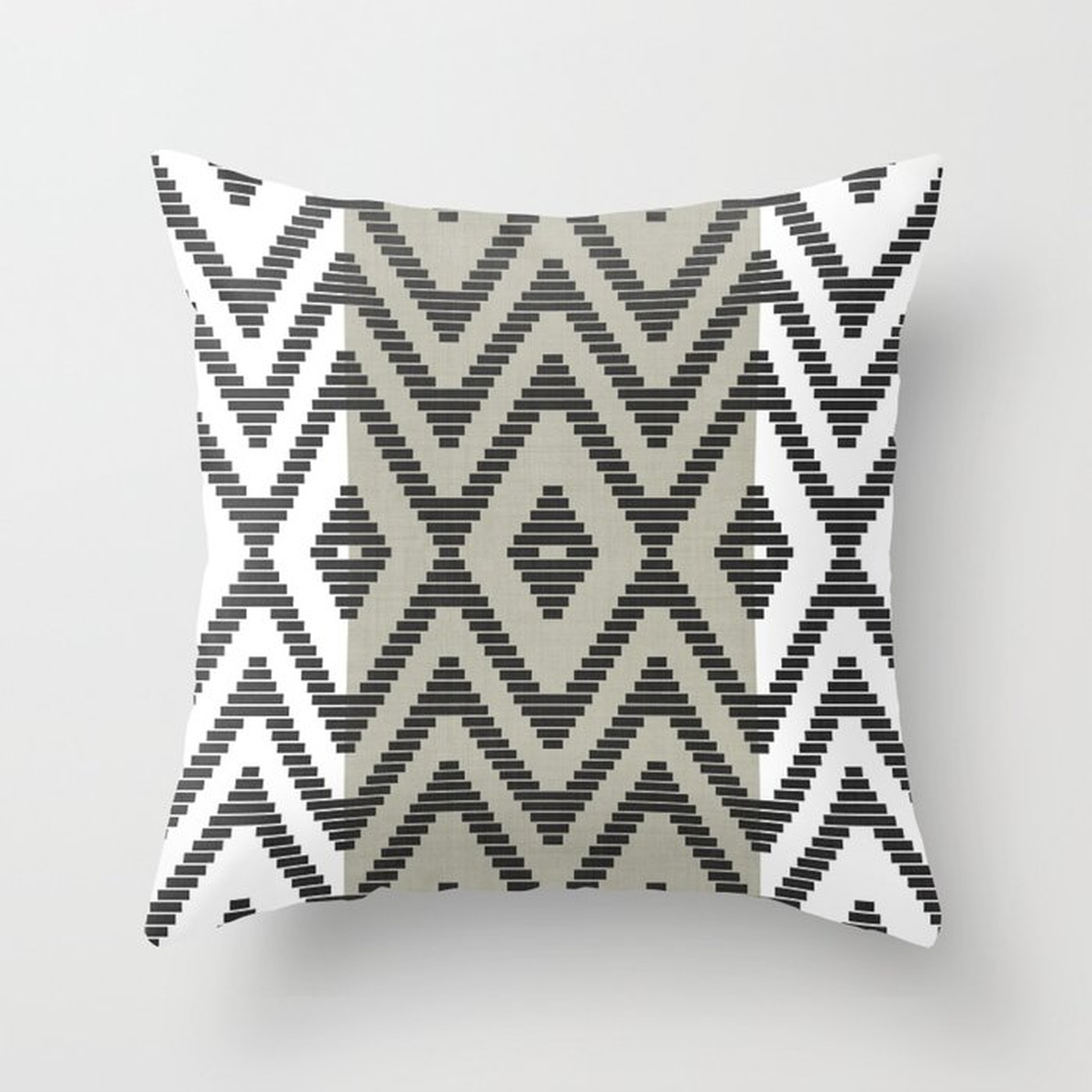 Rattan In Black And Cream Couch Throw Pillow by Becky Bailey - Cover (16" x 16") with pillow insert - Outdoor Pillow - Society6