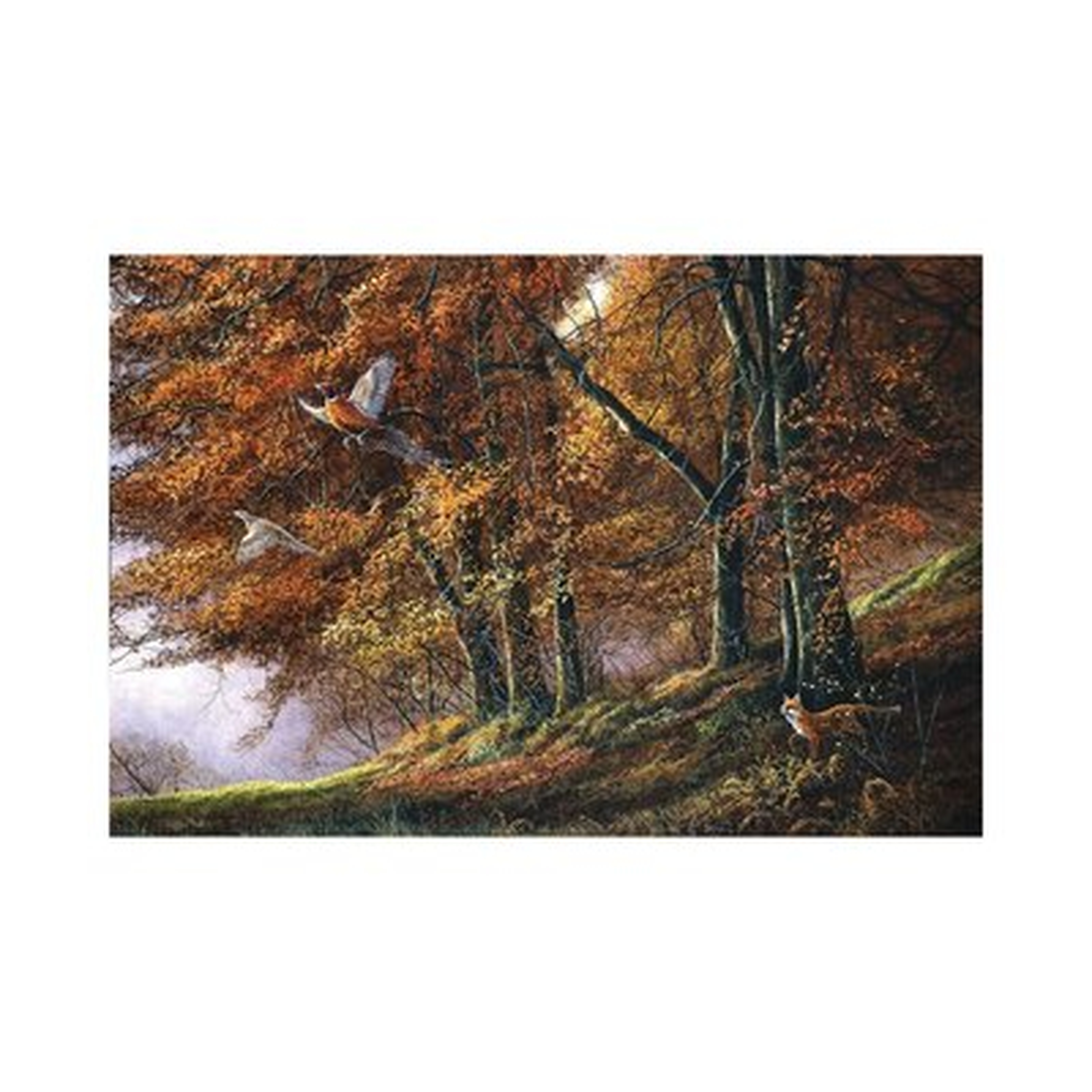 Autumn - Fox and Pheasants by Jeremy Paul - Wrapped Canvas Painting Print - Wayfair