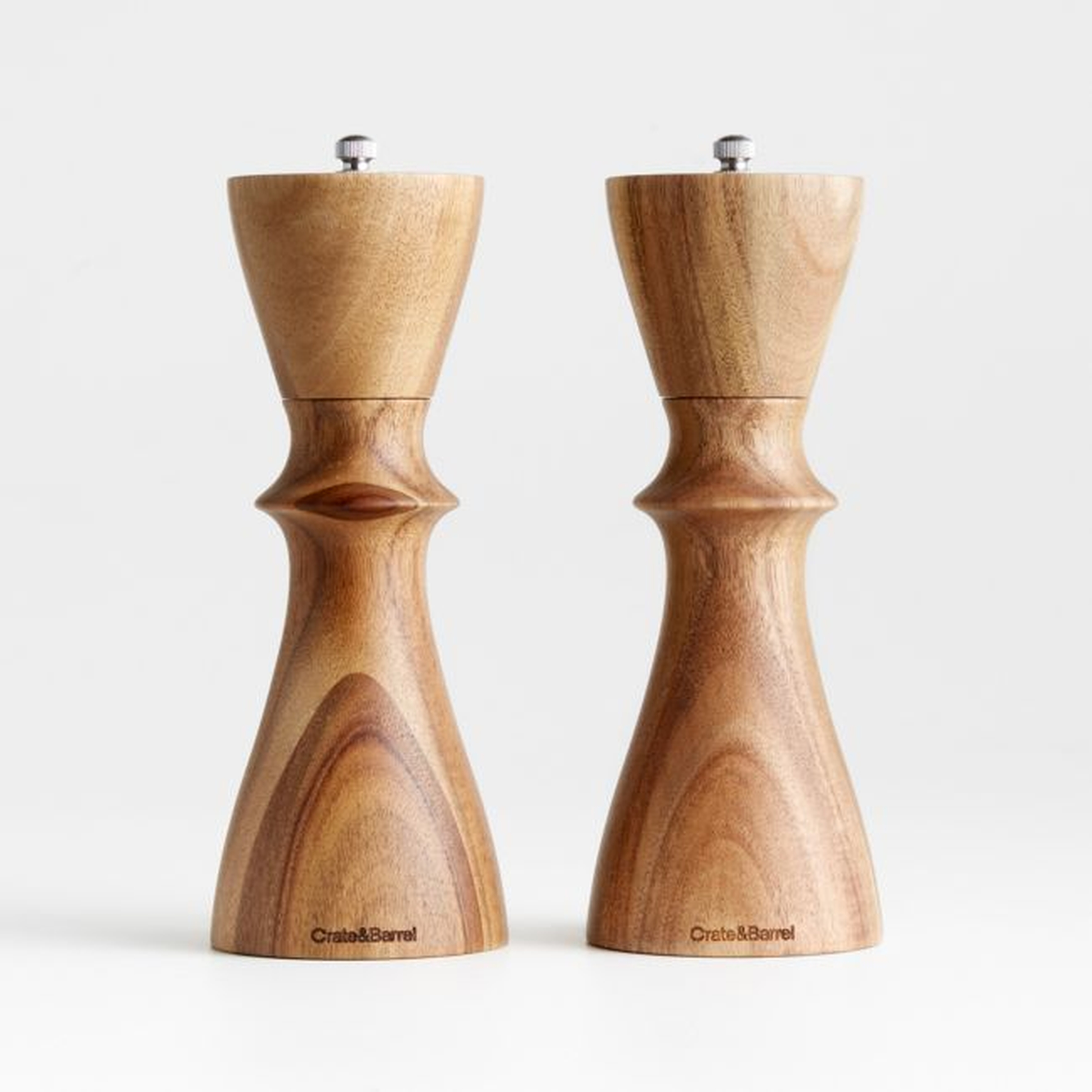 Aster Acacia Wooden Salt & Pepper Mill Grinder Set - Crate and Barrel