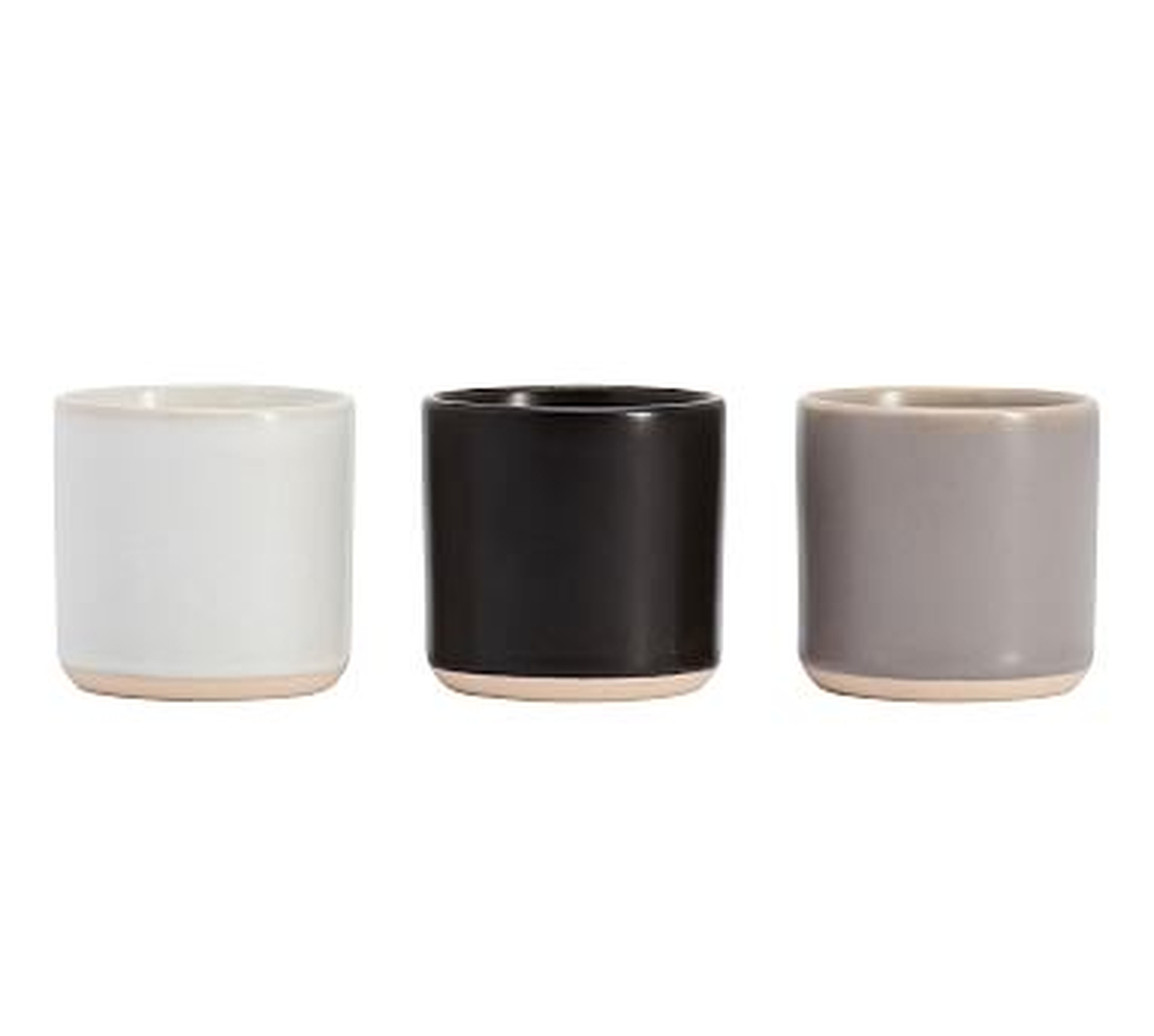 Mason Ceramic Scented Candles, Ivory/Graphite Gray/Charcoal, Mini, Set of 3 - Pottery Barn