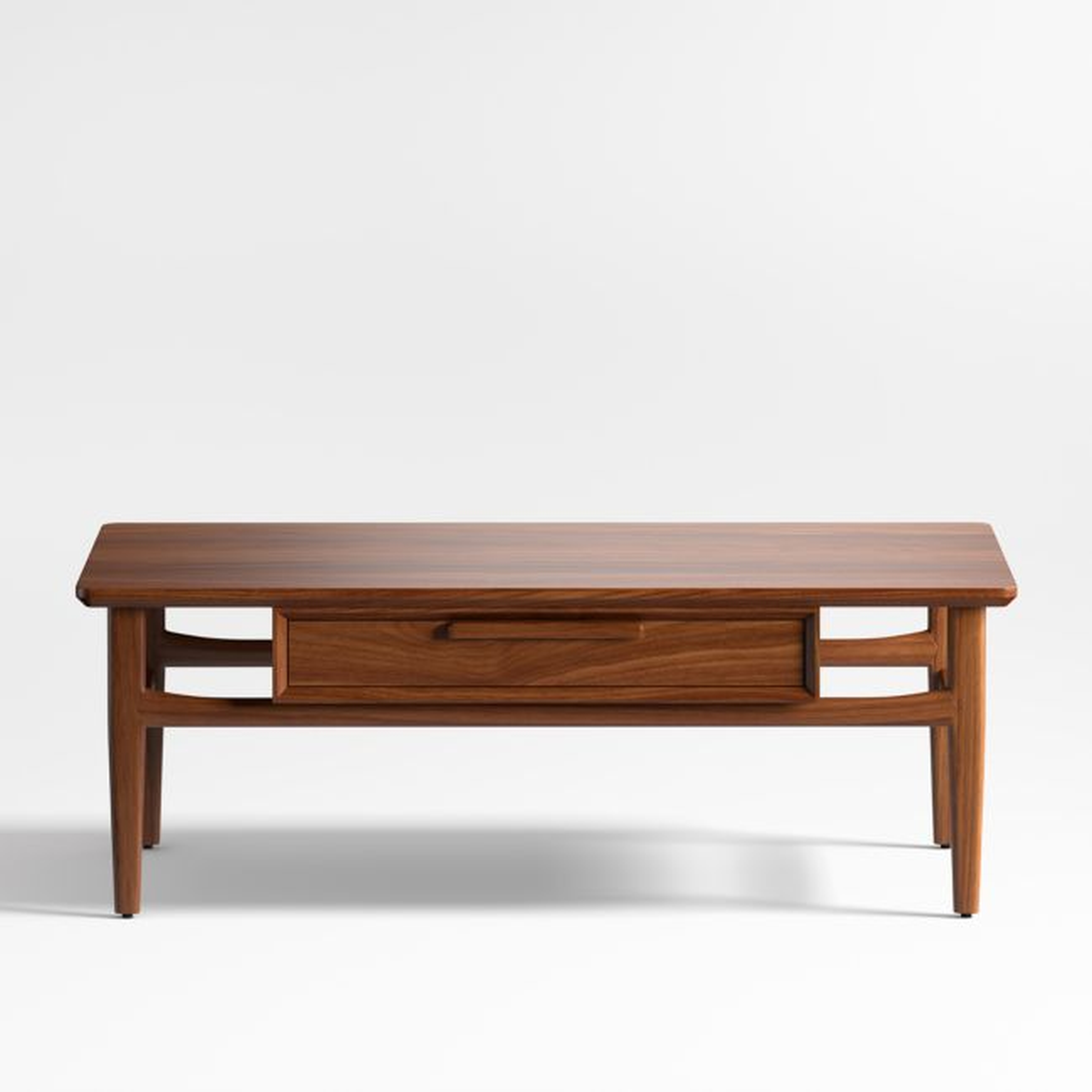 Tate Walnut Wood 48" Rectangular Storage Coffee Table - Crate and Barrel