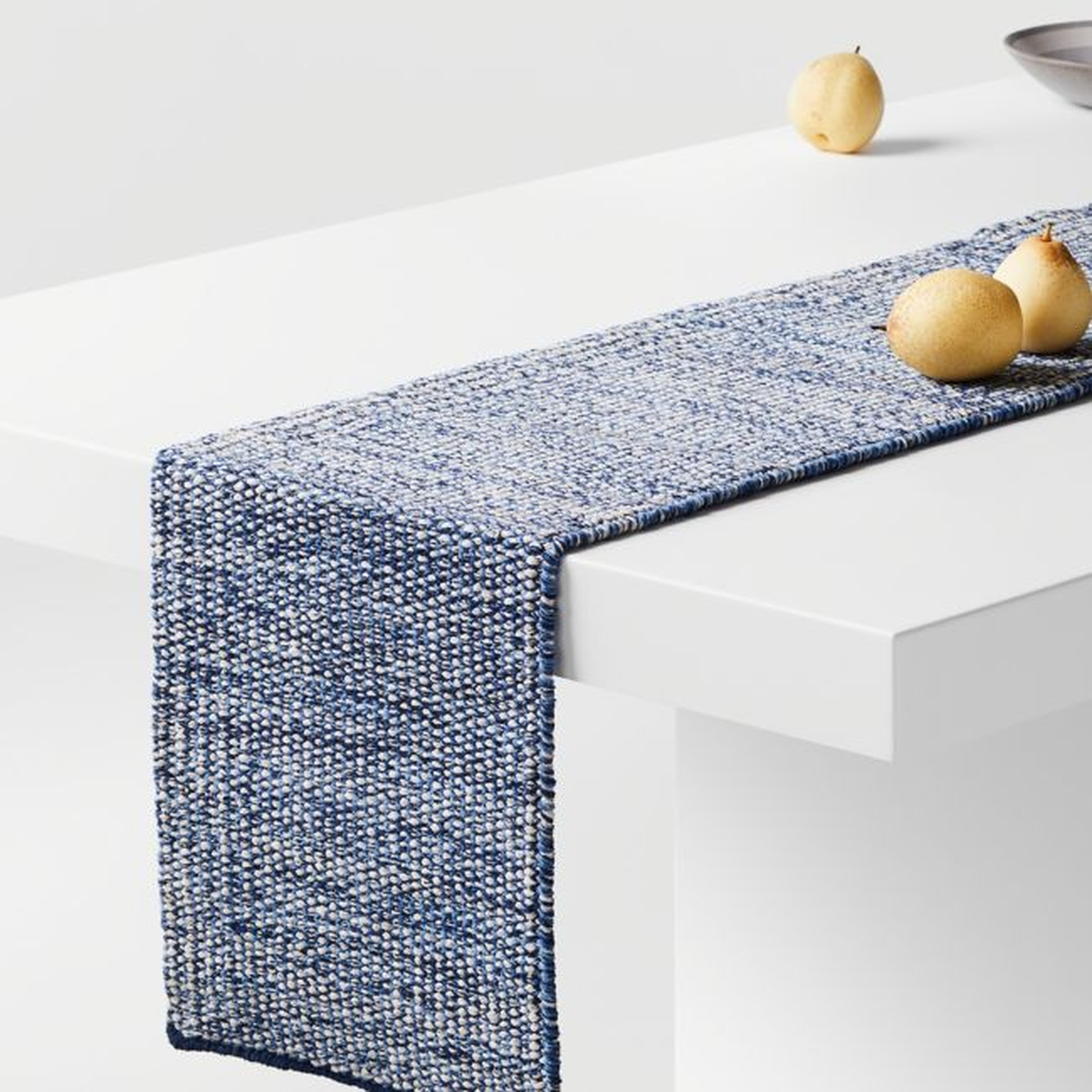 Tinge 90" Blue Table Runner - Crate and Barrel
