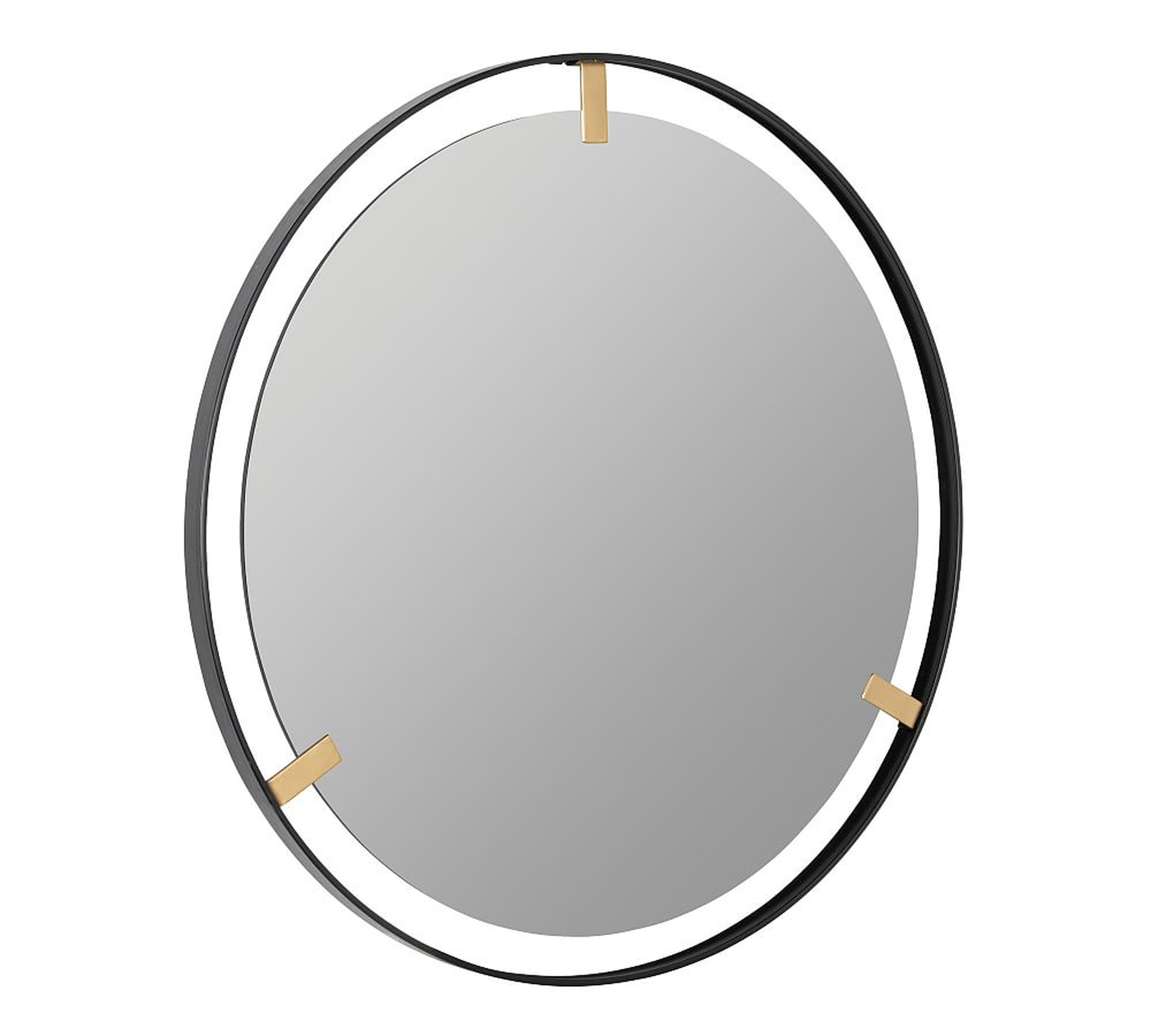 Aspen Black And Gold Round Wall Mirror, 36" - Pottery Barn