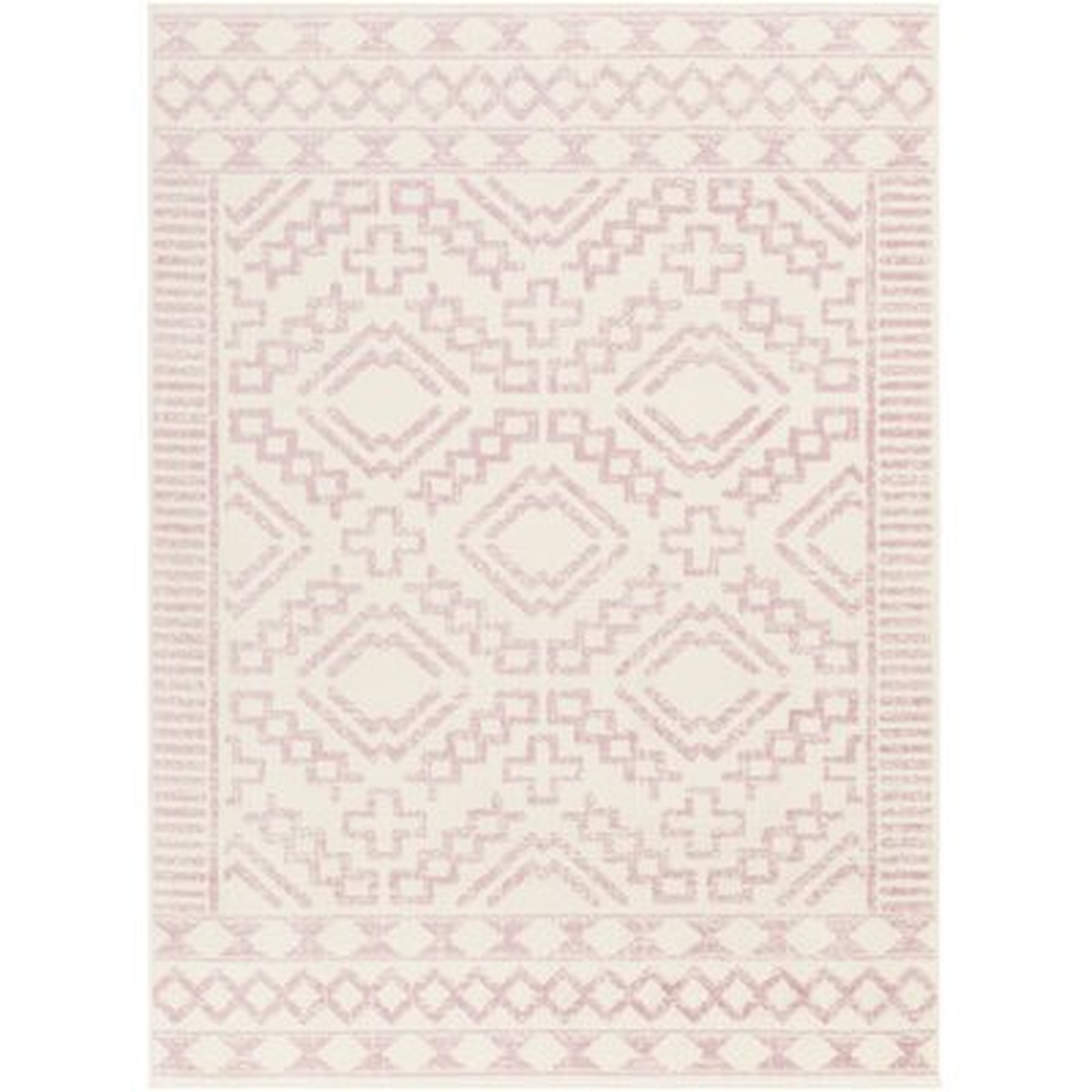 Windley Oriental Distressed Power Loom Pale Pink/Cream Rug - Wayfair