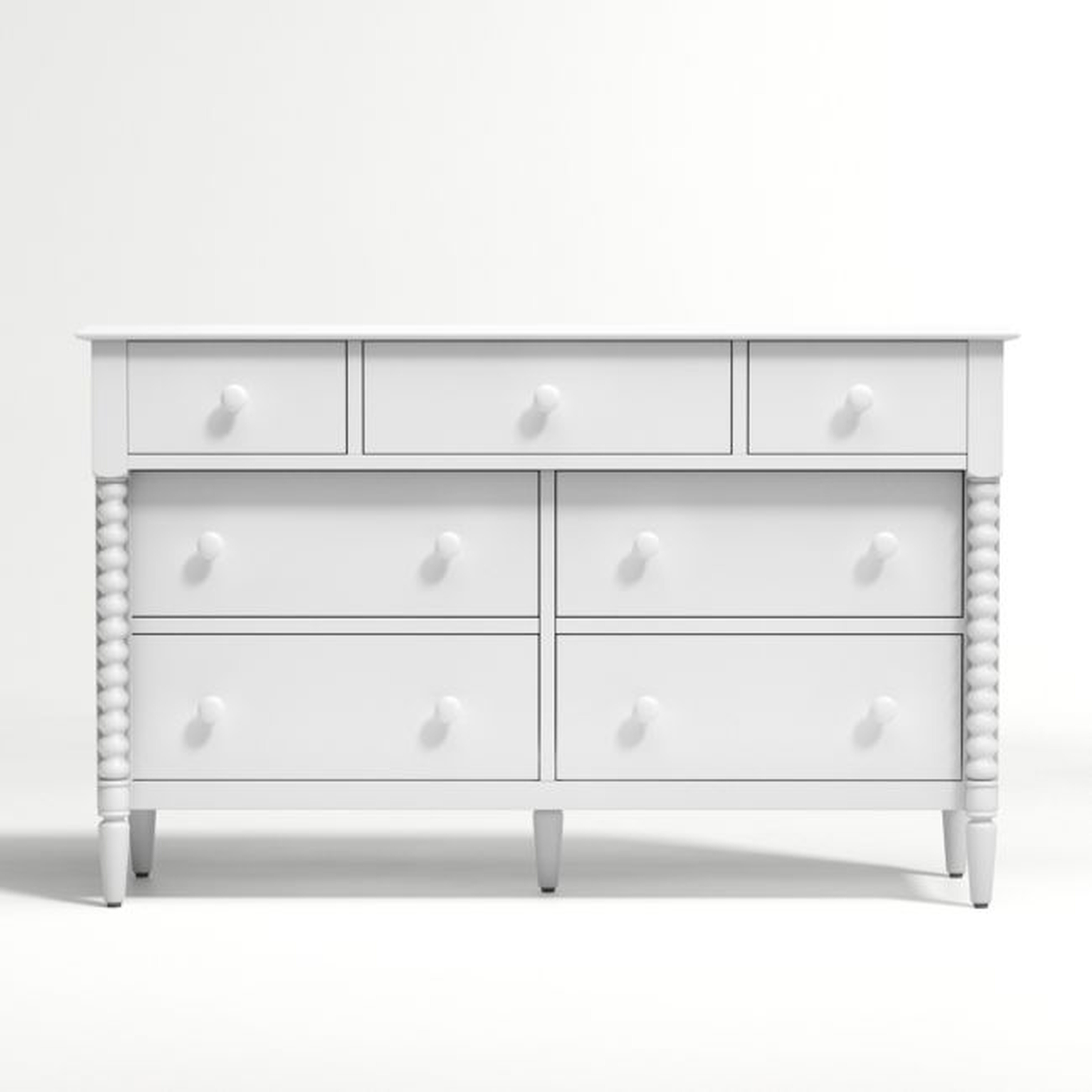 Jenny Lind White Wood Wide 7-Drawer Kids Dresser - Crate & Kids