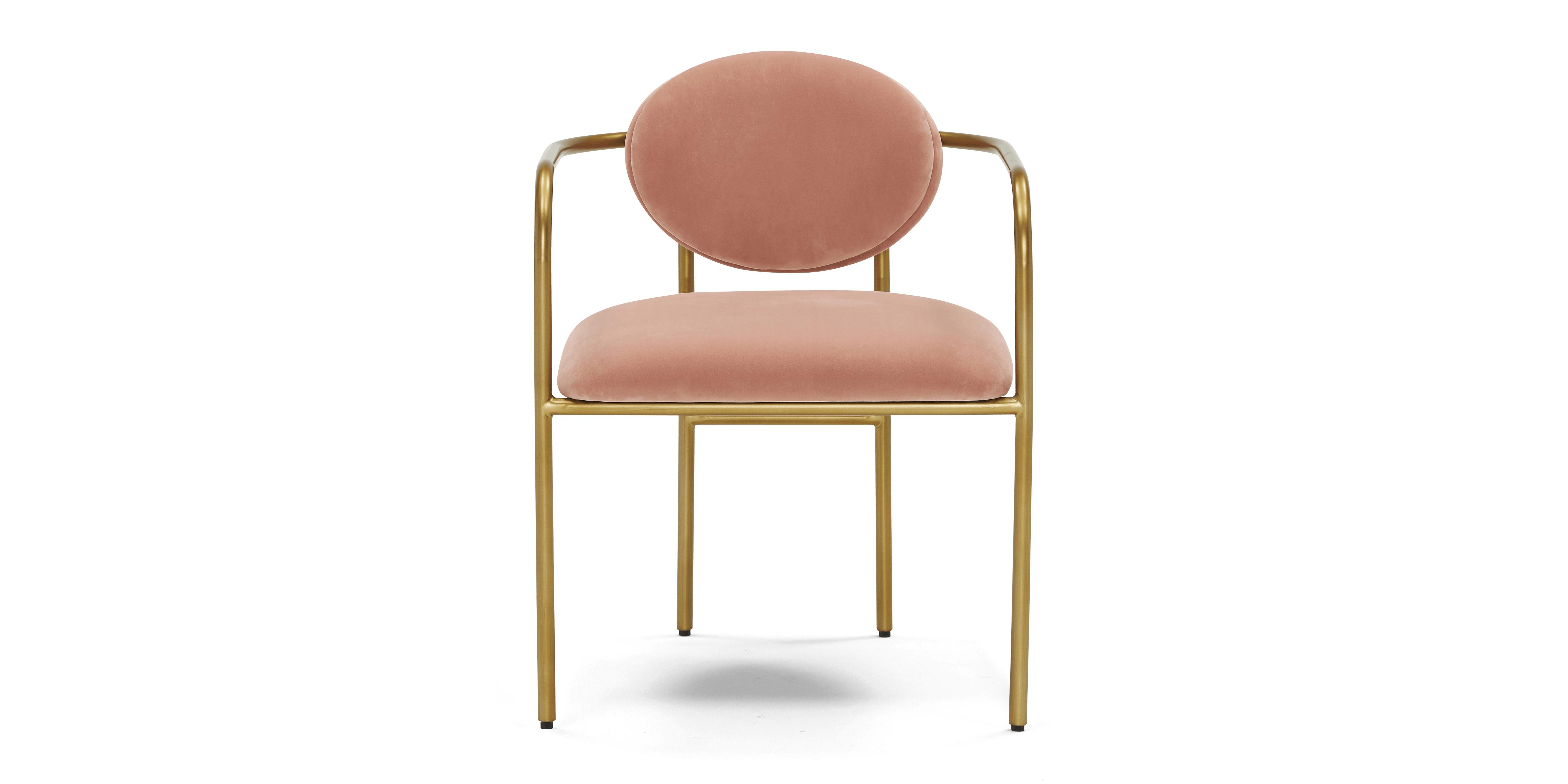 Pink Soleil Mid Century Modern Dining Chair - Royale Blush - Joybird
