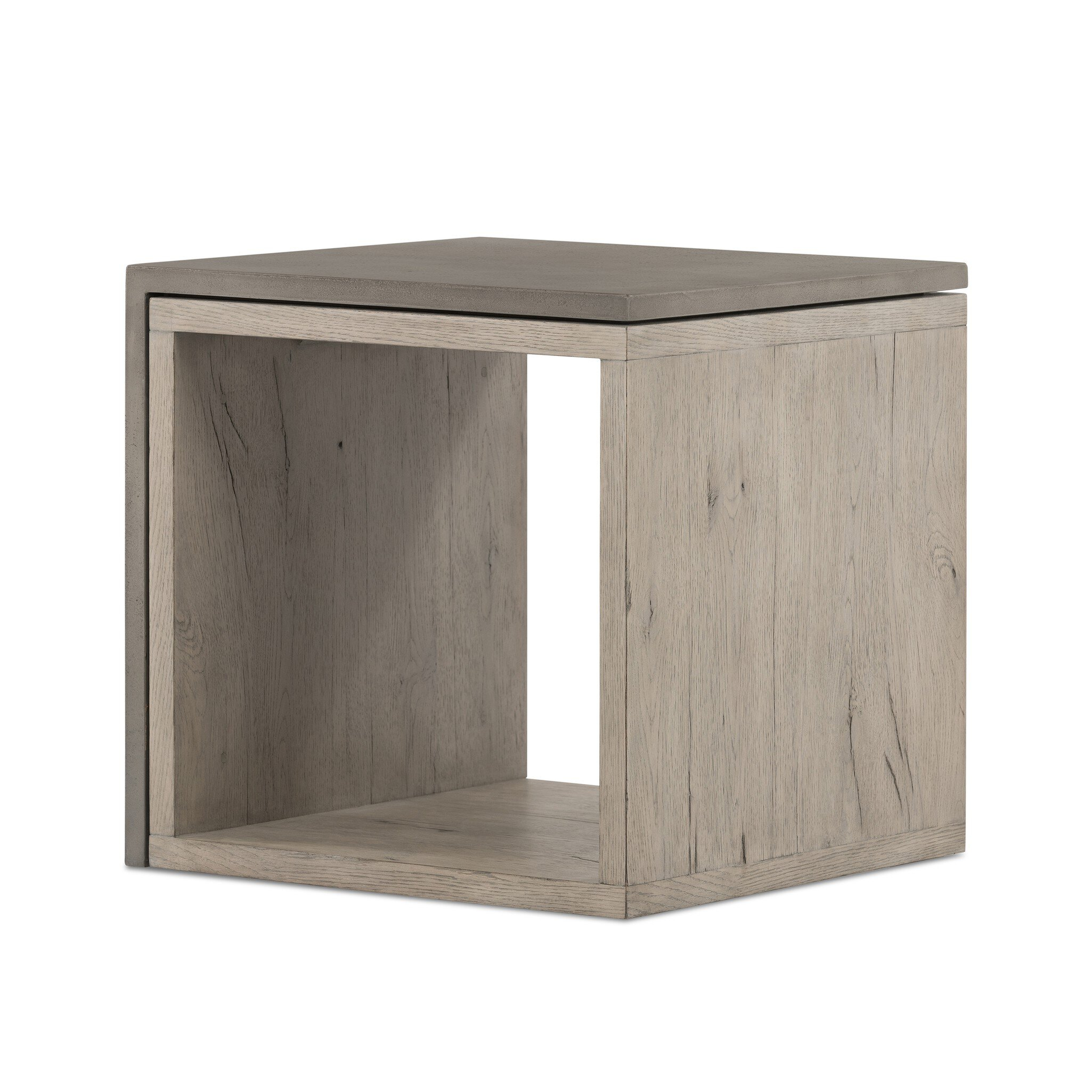 Faro End Table - Dark Grey Concrete - Four Hands