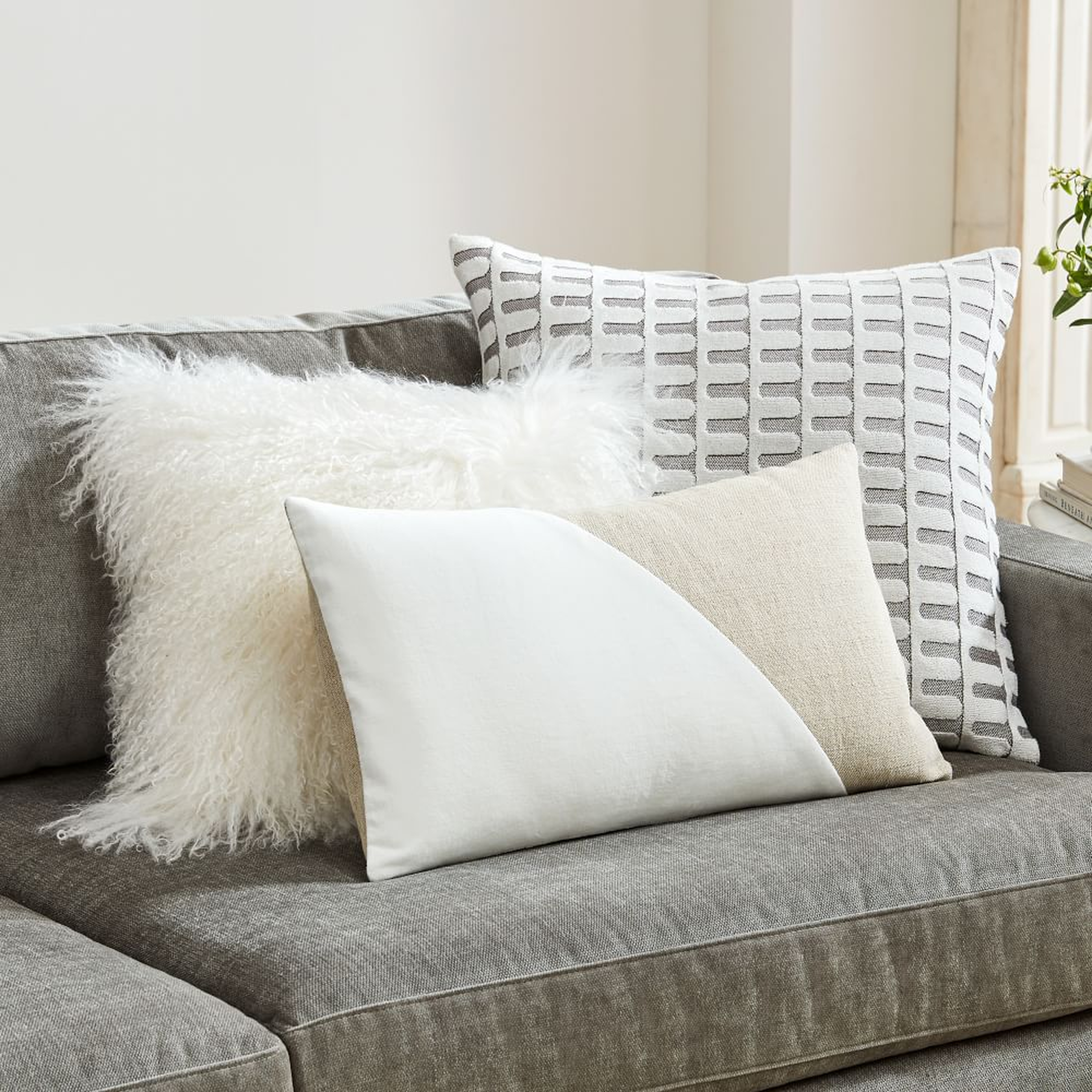 Color Crush Pillow Set - Stone White - West Elm