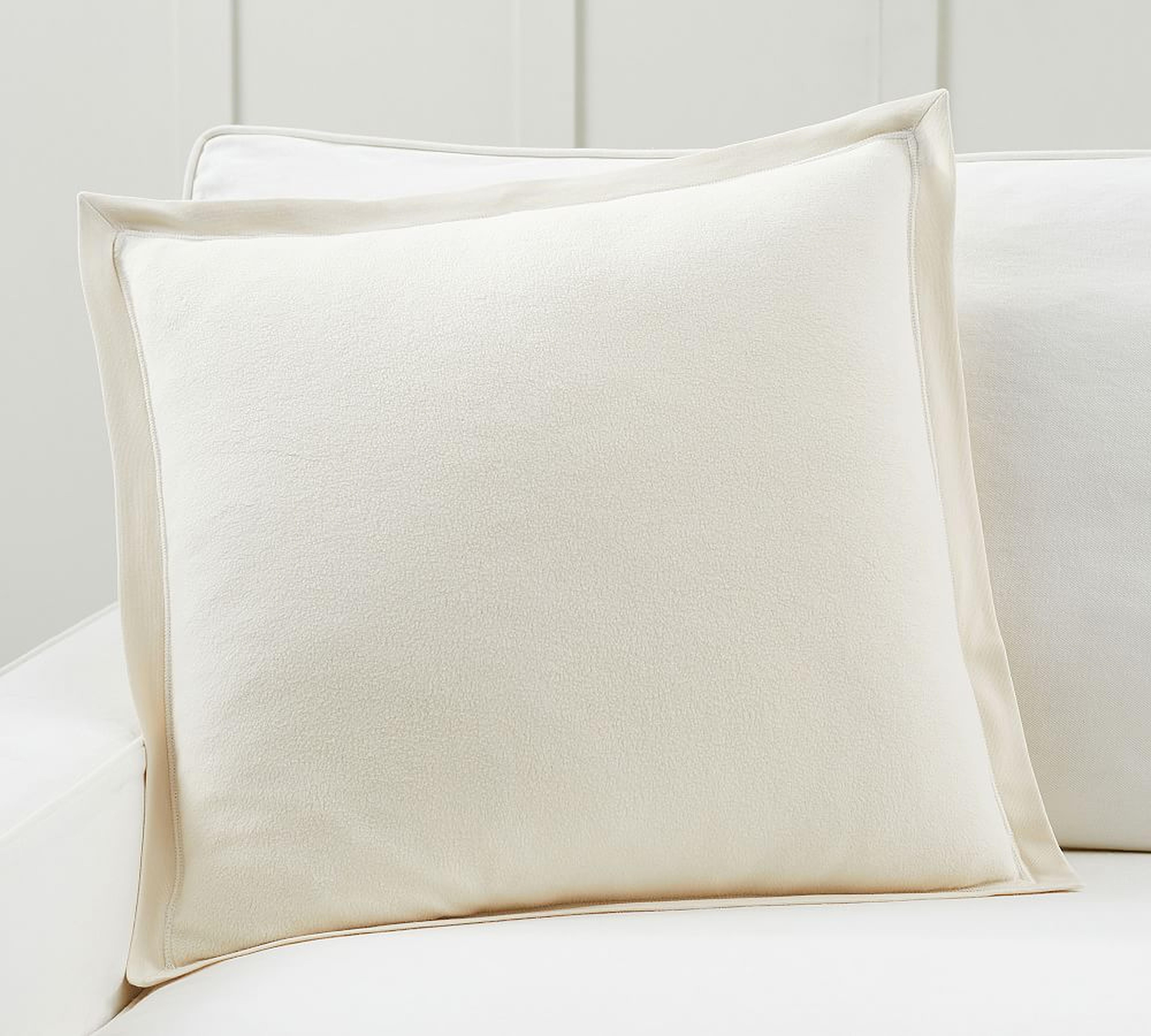 Cozy Fleece Pillow Cover - Set of 2, 22 x 22", Ivory - Pottery Barn