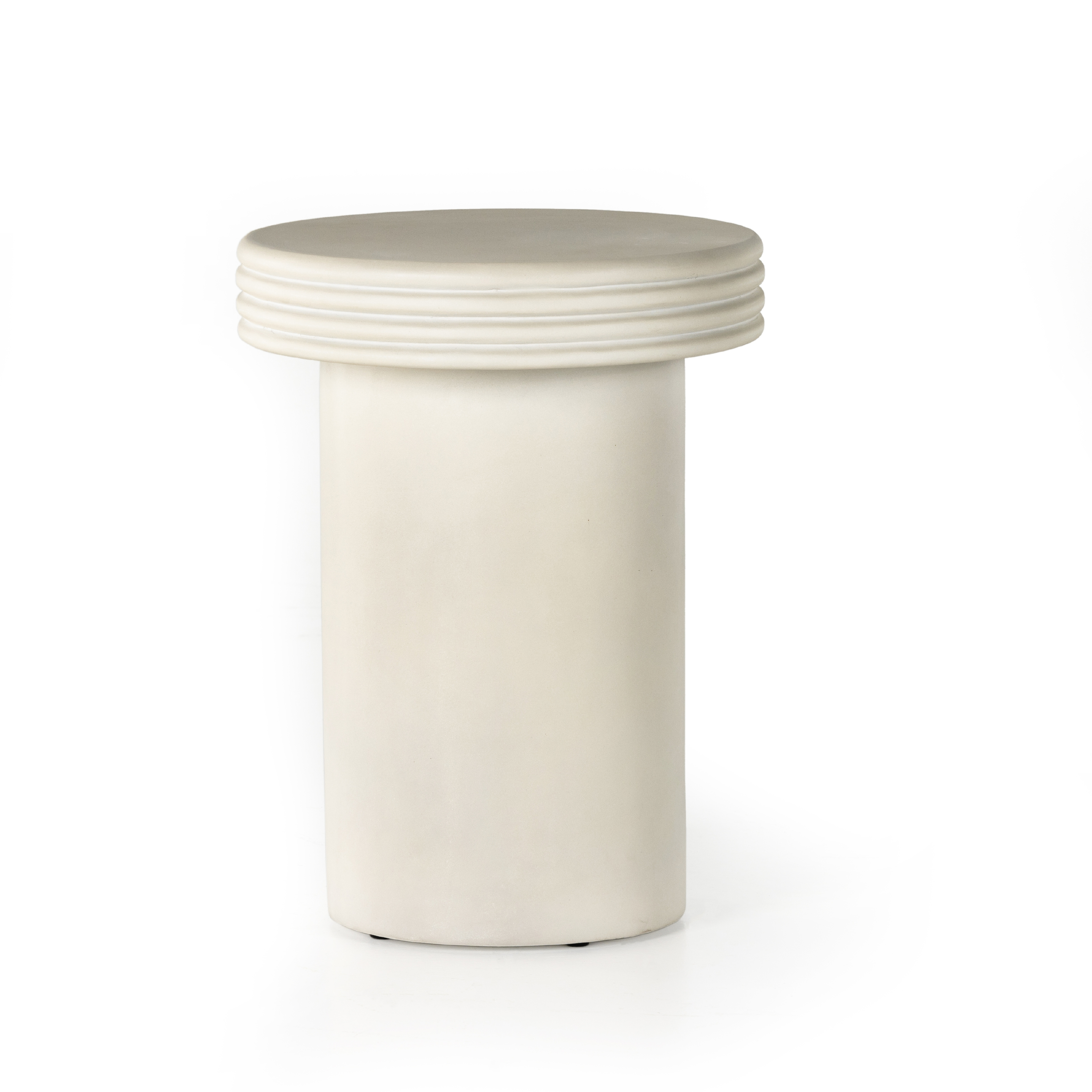 Grecia Outdoor End Table - White Concrete - Four Hands