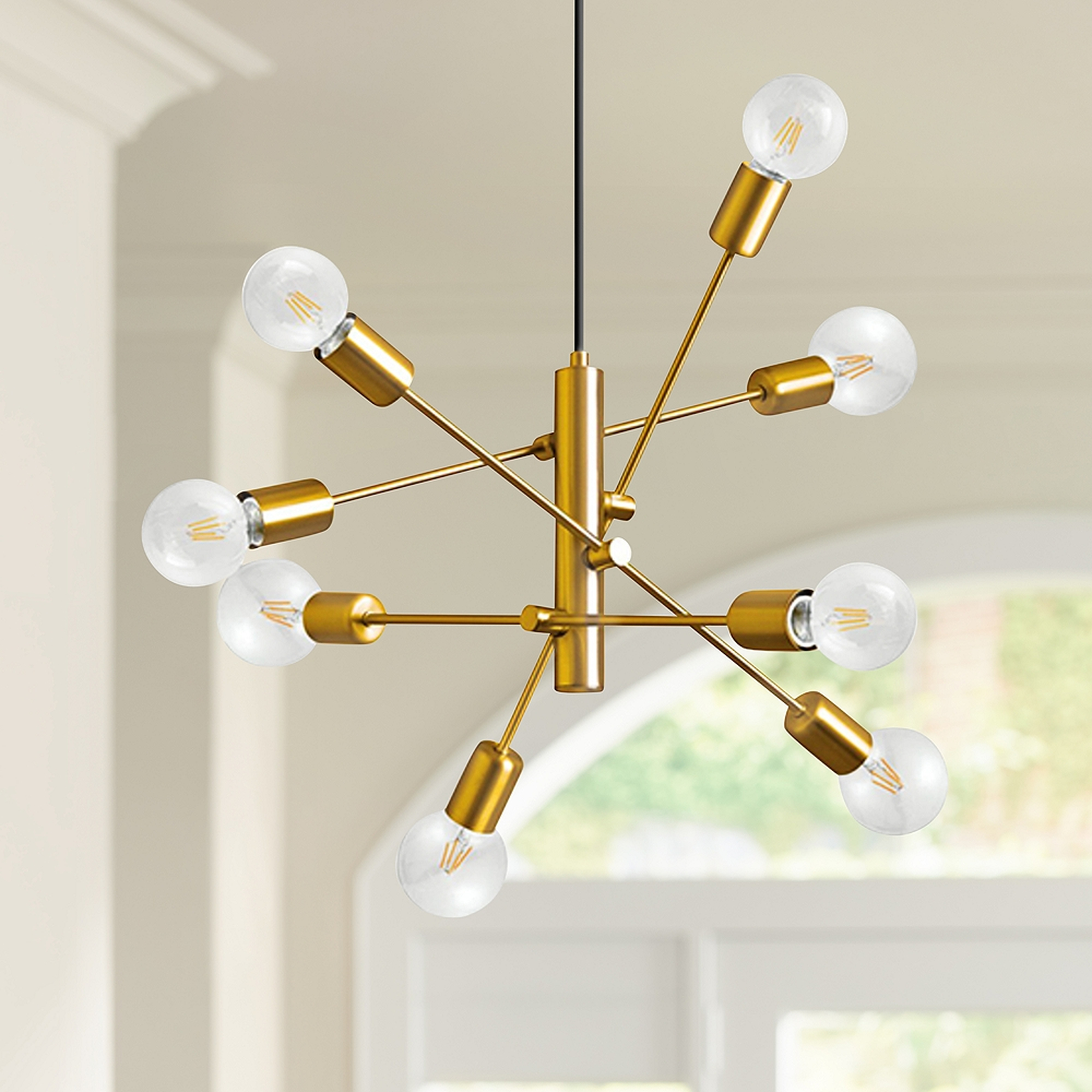 Eglo Gradoli 21 3/4" Wide Gold Sputnik 8-Light Pendant Light - Style # 92A71 - Lamps Plus