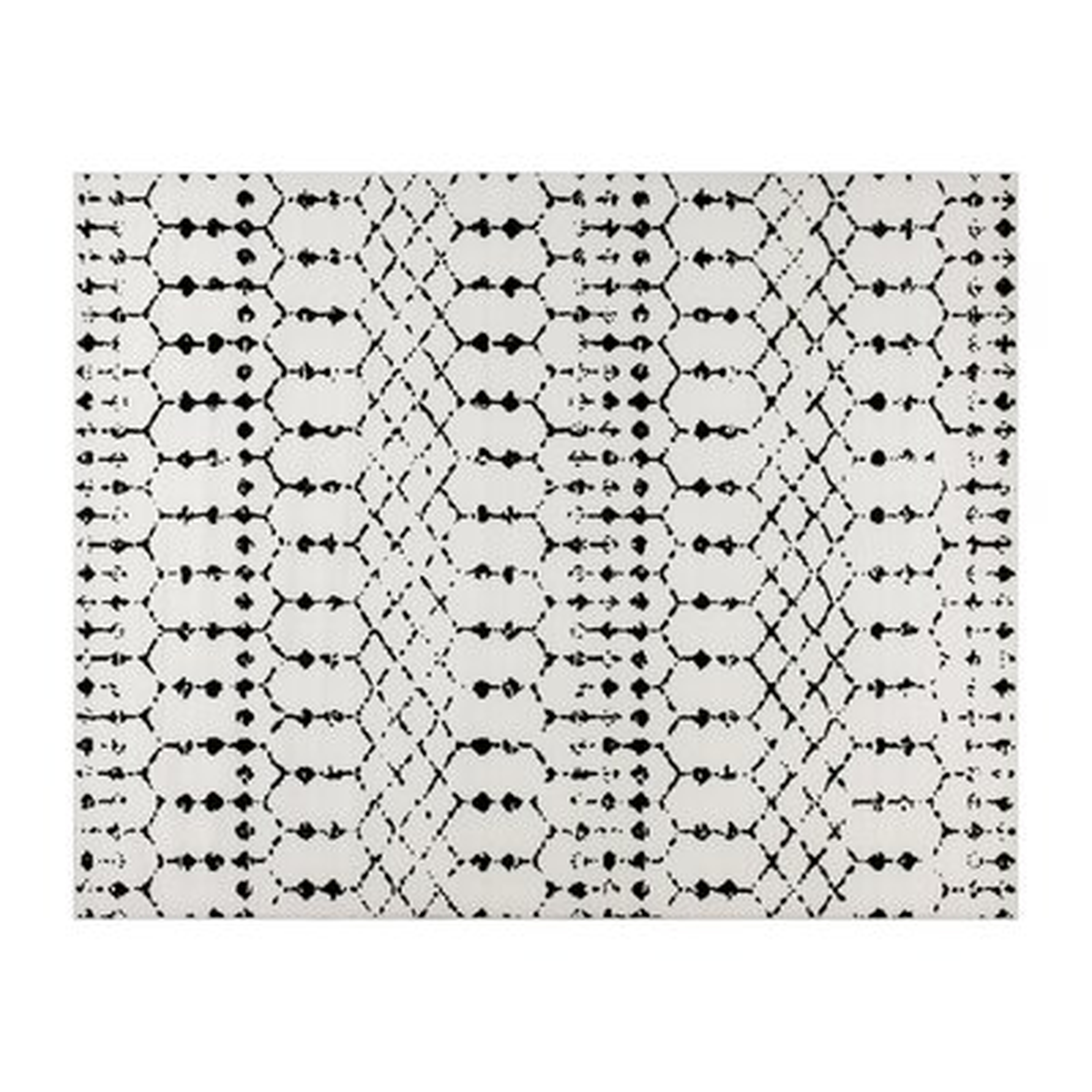 Geometric Bohemian Low Pile Rug - 8' X 10' - Ivory - Wayfair