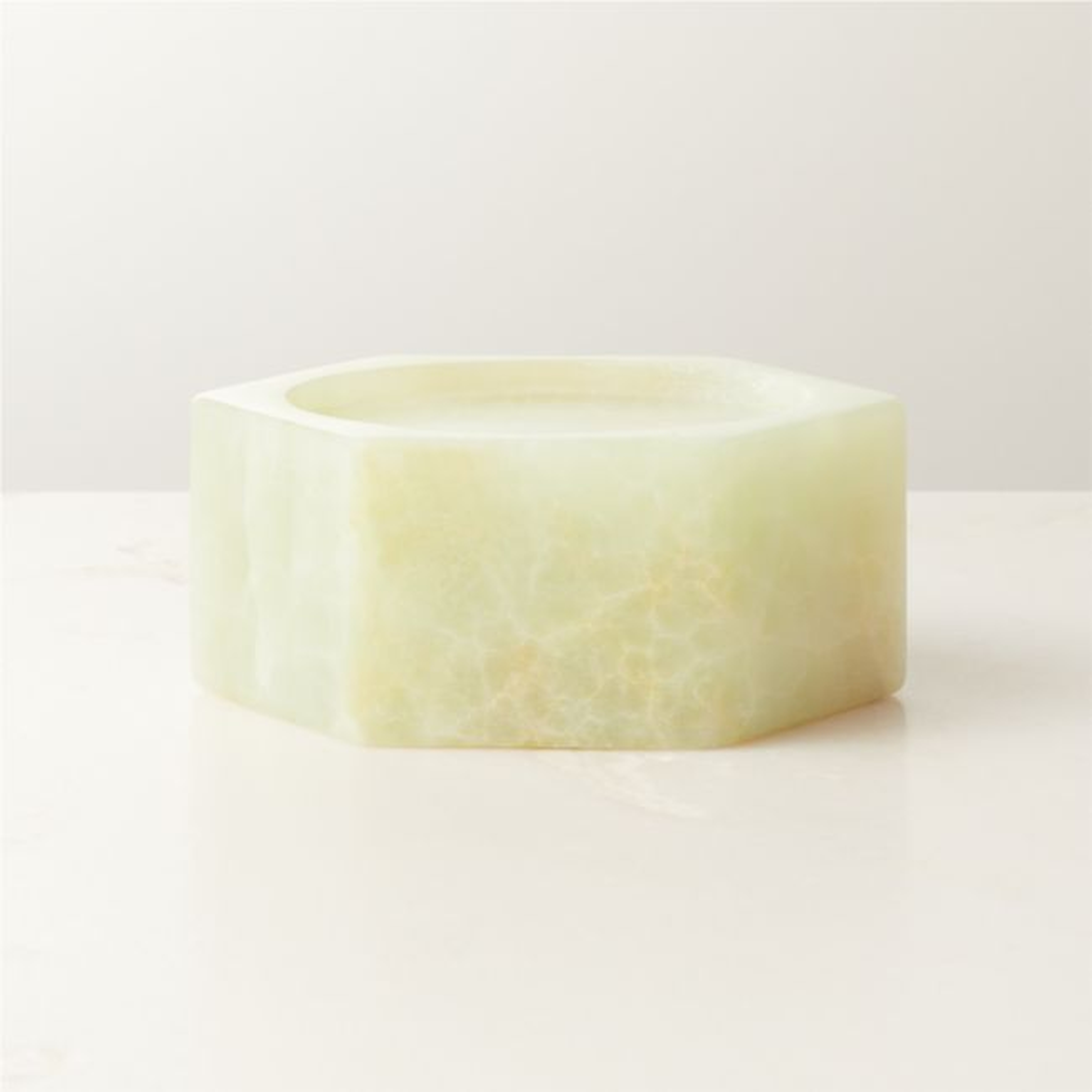 Sei Green Onyx Pillar Candle Holder - CB2