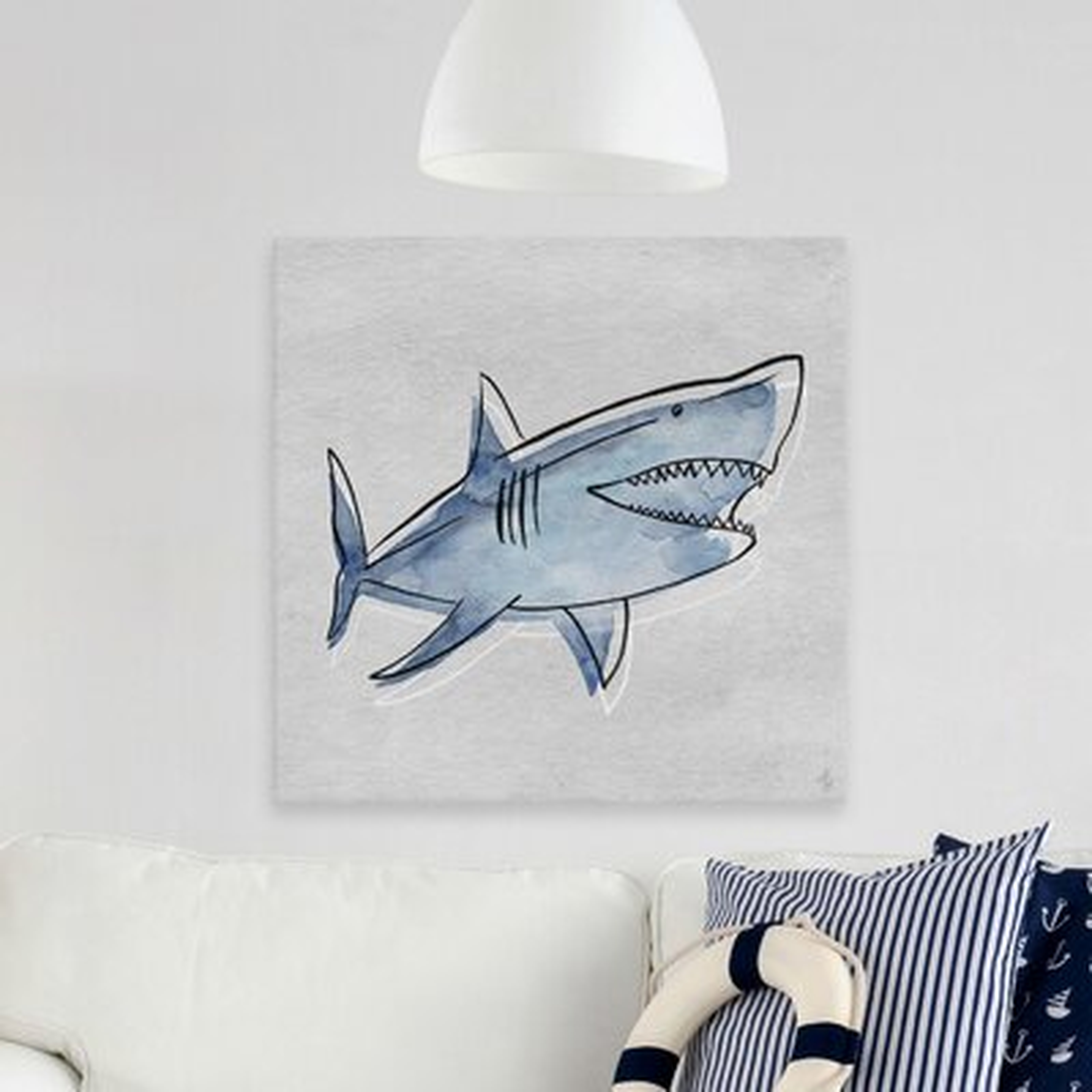 Cheeseman 'Great Shark' Print on Wrapped Canvas Art - Wayfair