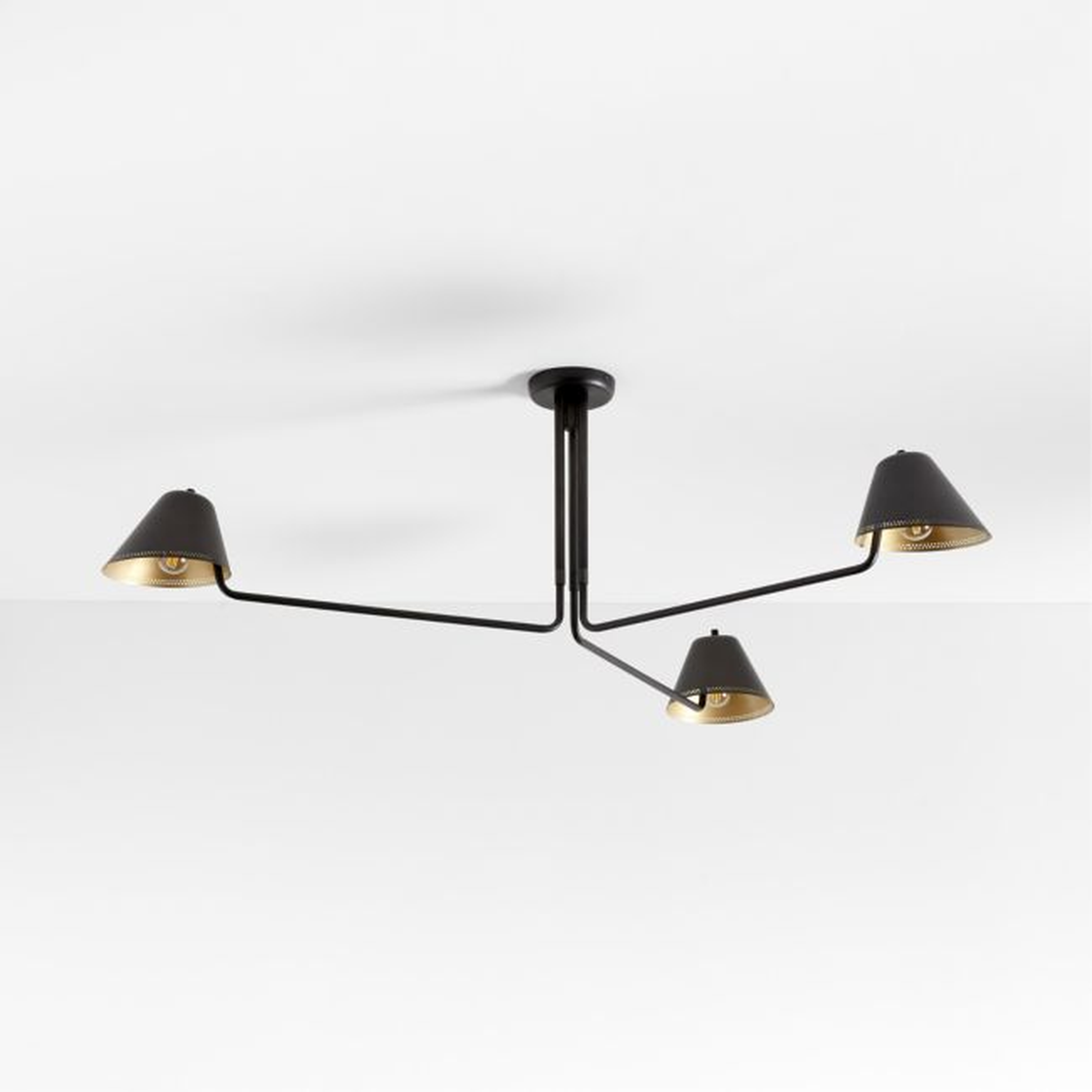 Jensen Black Metal Semi-Flushmount Light - Crate and Barrel