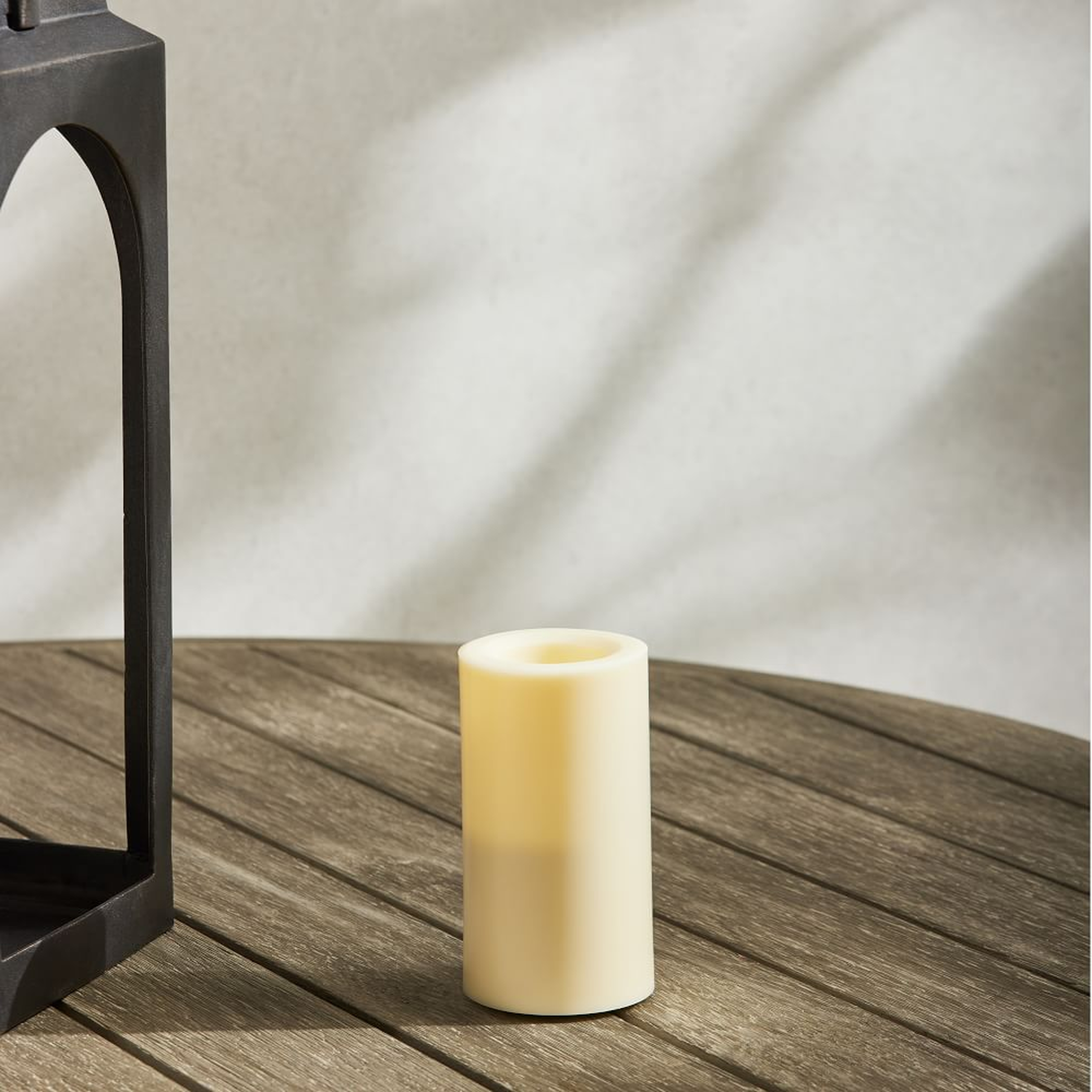 Outdoor Flicker Flameless Remote Pillar Candle, 3.25x6 - West Elm