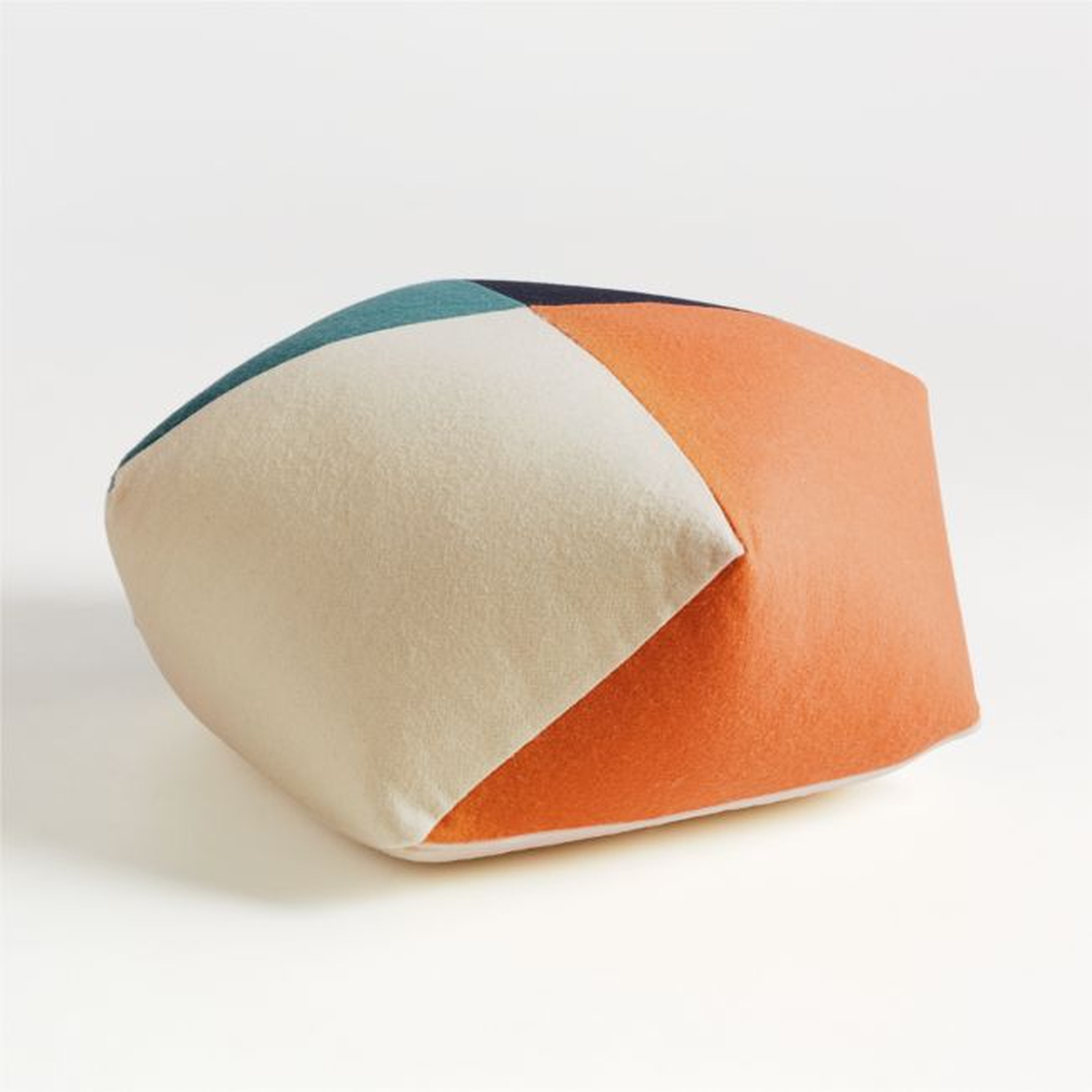 Blue and Orange Pentagon Pouf - Crate and Barrel
