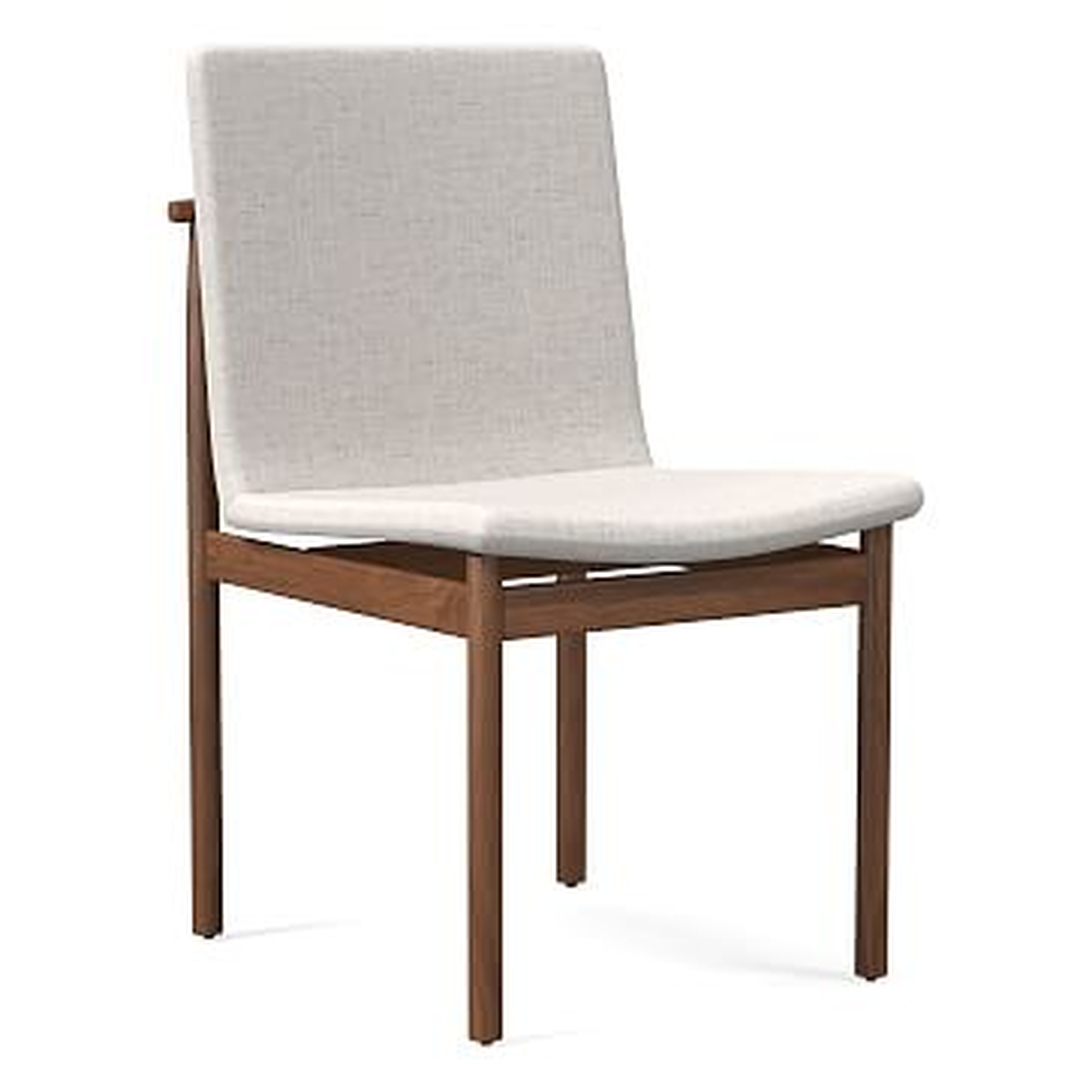 Framework Dining Chair, Performance Coastal Linen, White, Walnut - West Elm
