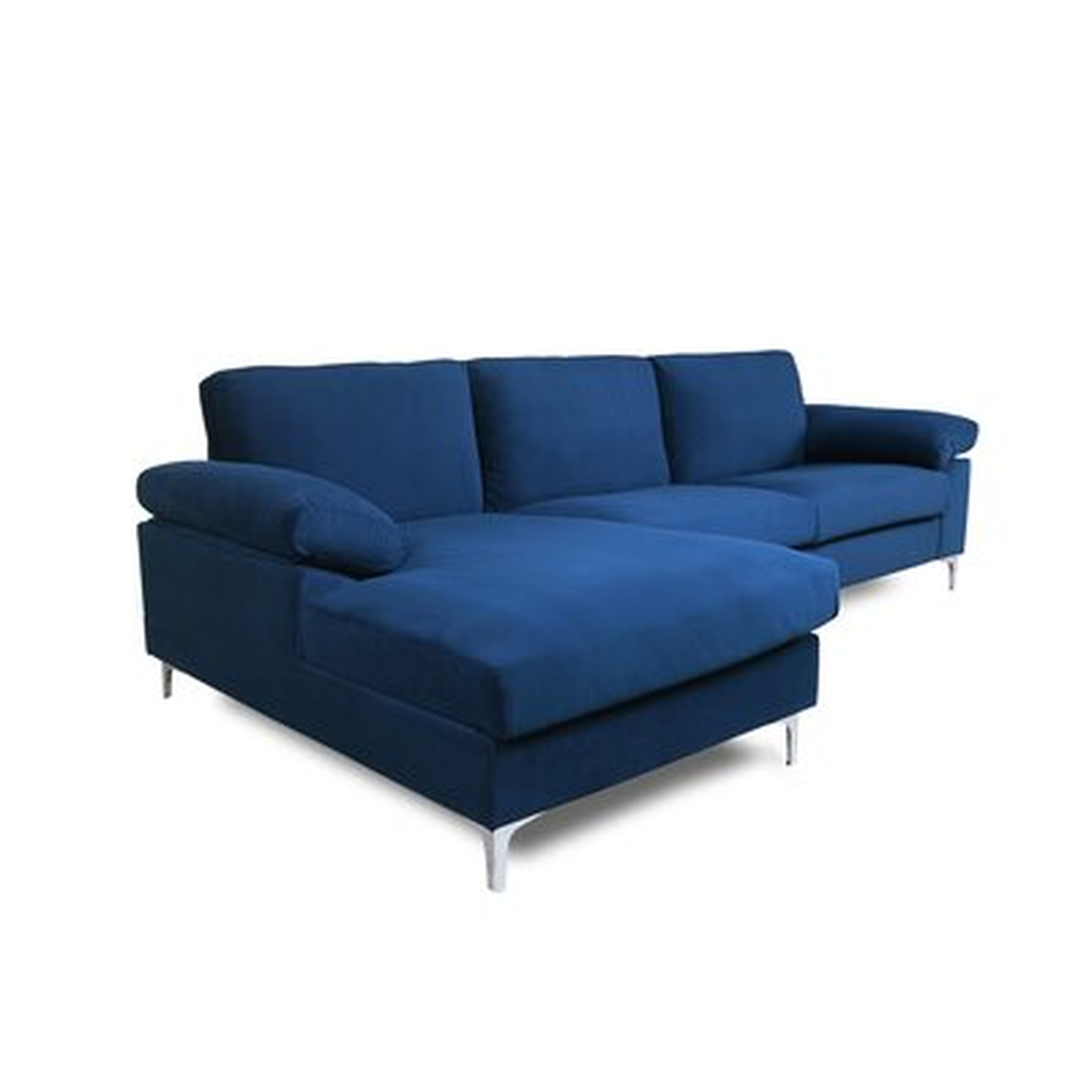 Navy Blue Velvet Sectional Sofa Left Hand Facing - Wayfair