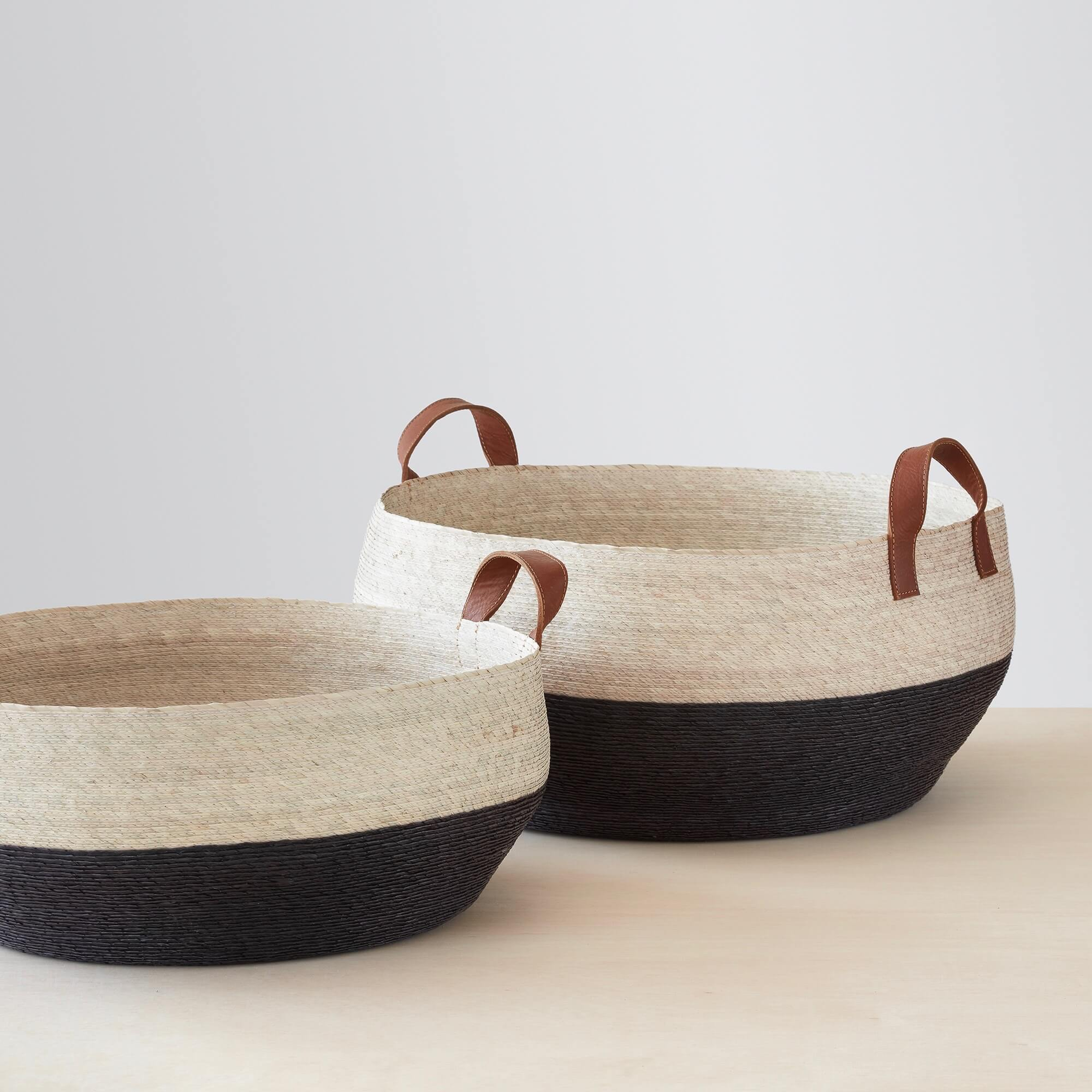 Mercado Floor Baskets - Black - Large By The Citizenry - The Citizenry