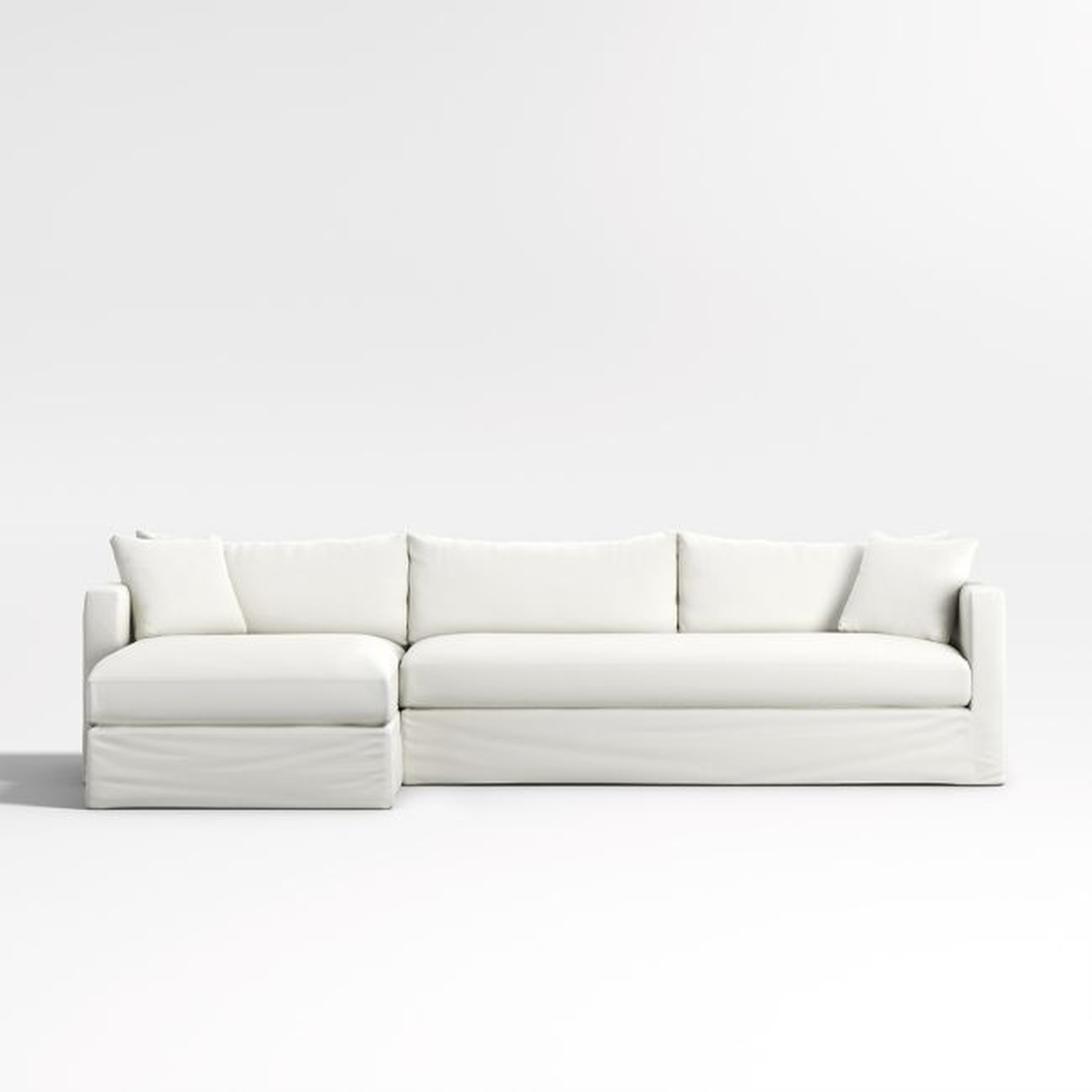 Willow II Slipcovered Bench  Left-Arm Chaise 2-Piece Sectional - Crate and Barrel
