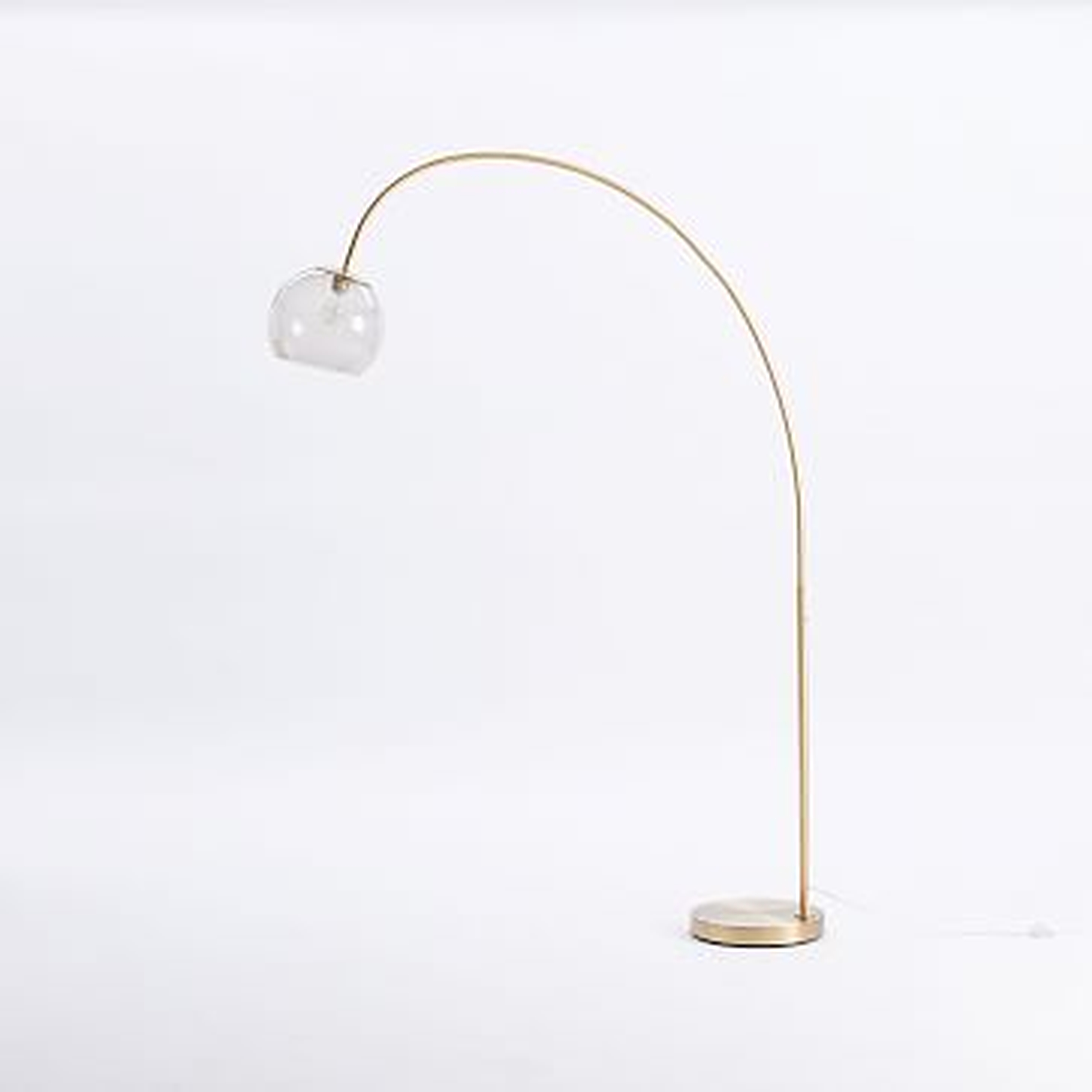 Overarching Acrylic Shade Floor Lamp, Brass/Smoke Acrylic - West Elm