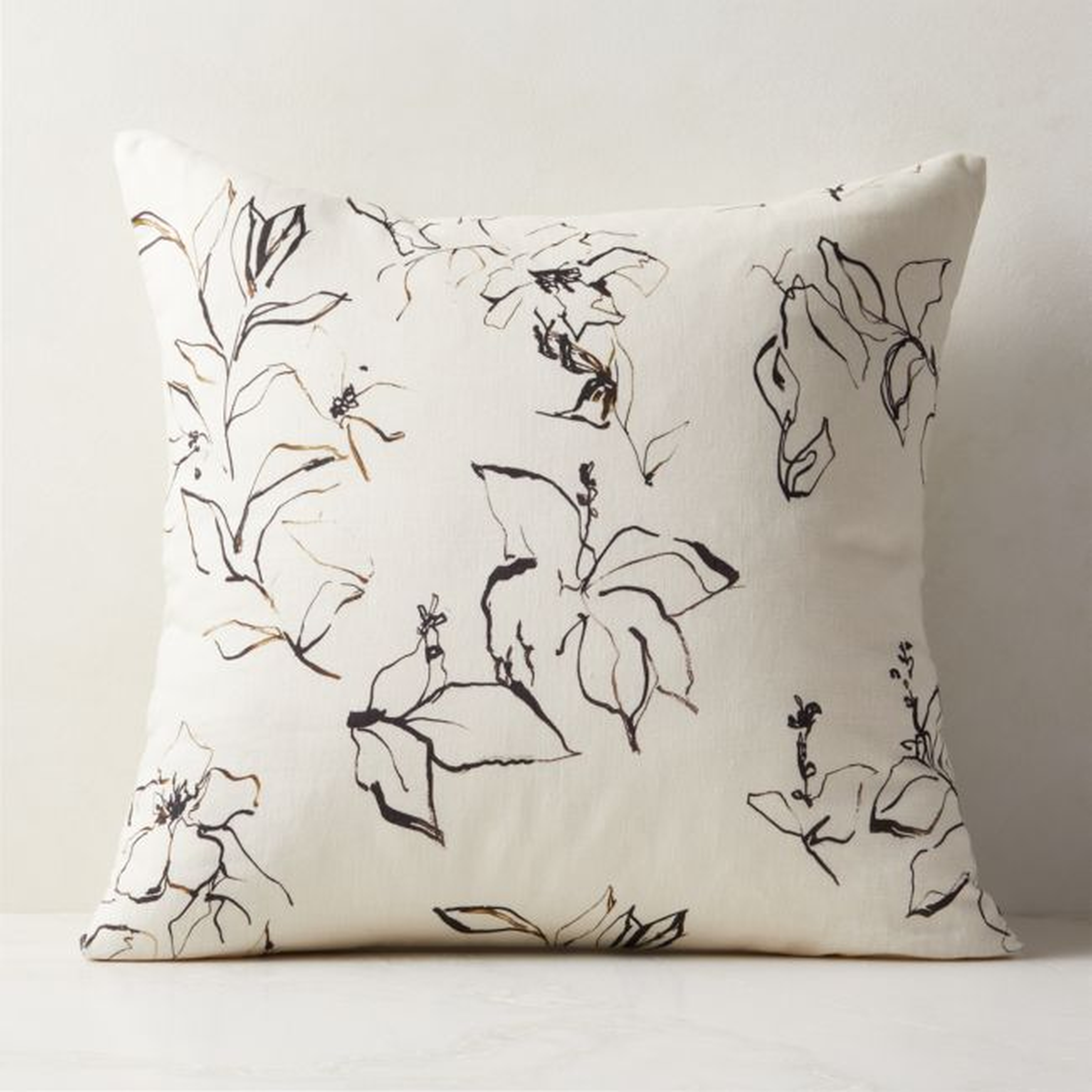 23" Flora Linen Pillow - Backorder: June - CB2