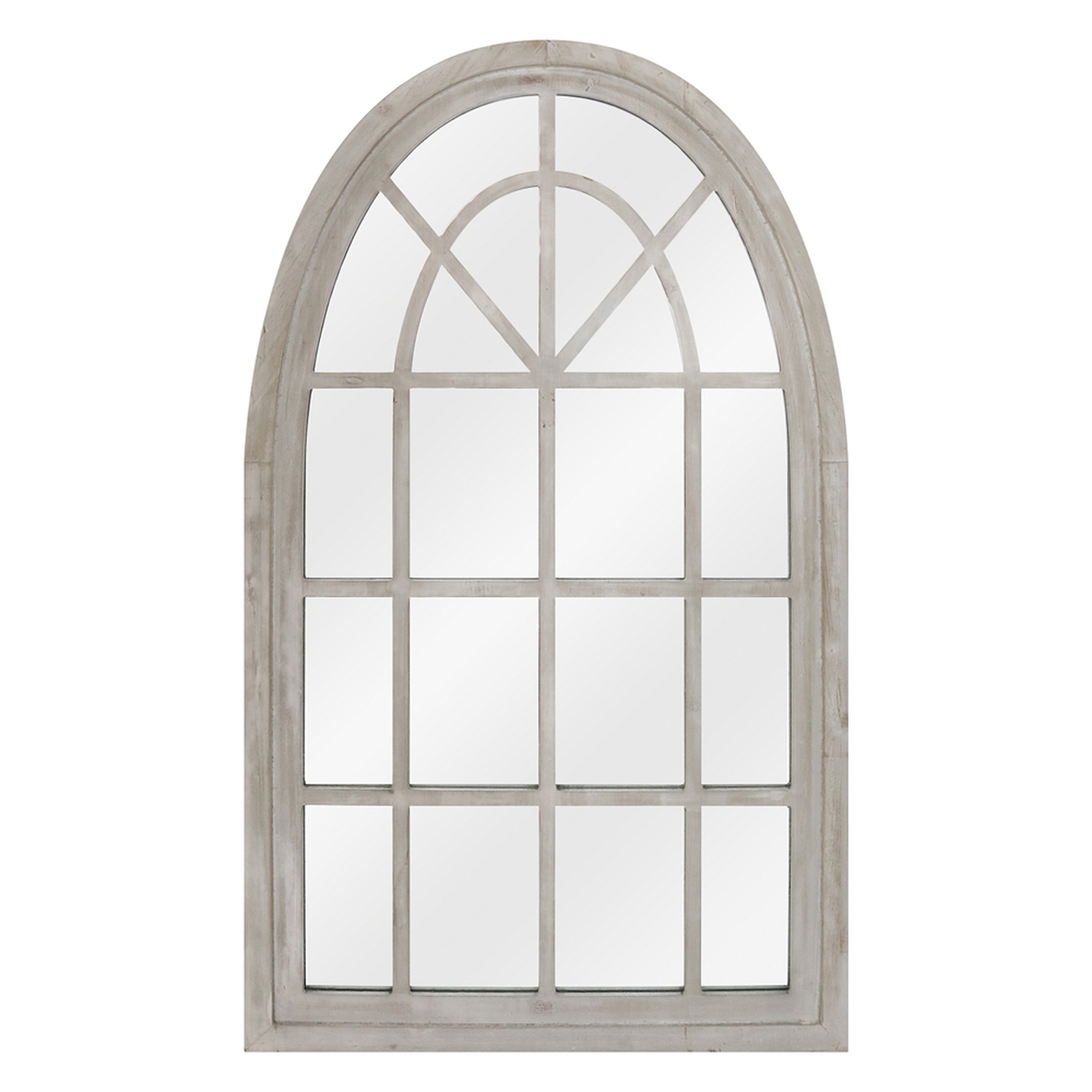 Rebounding White-Washed Wood 24" x 41" Arch Wall Mirror - Style # 81R51 - Lamps Plus