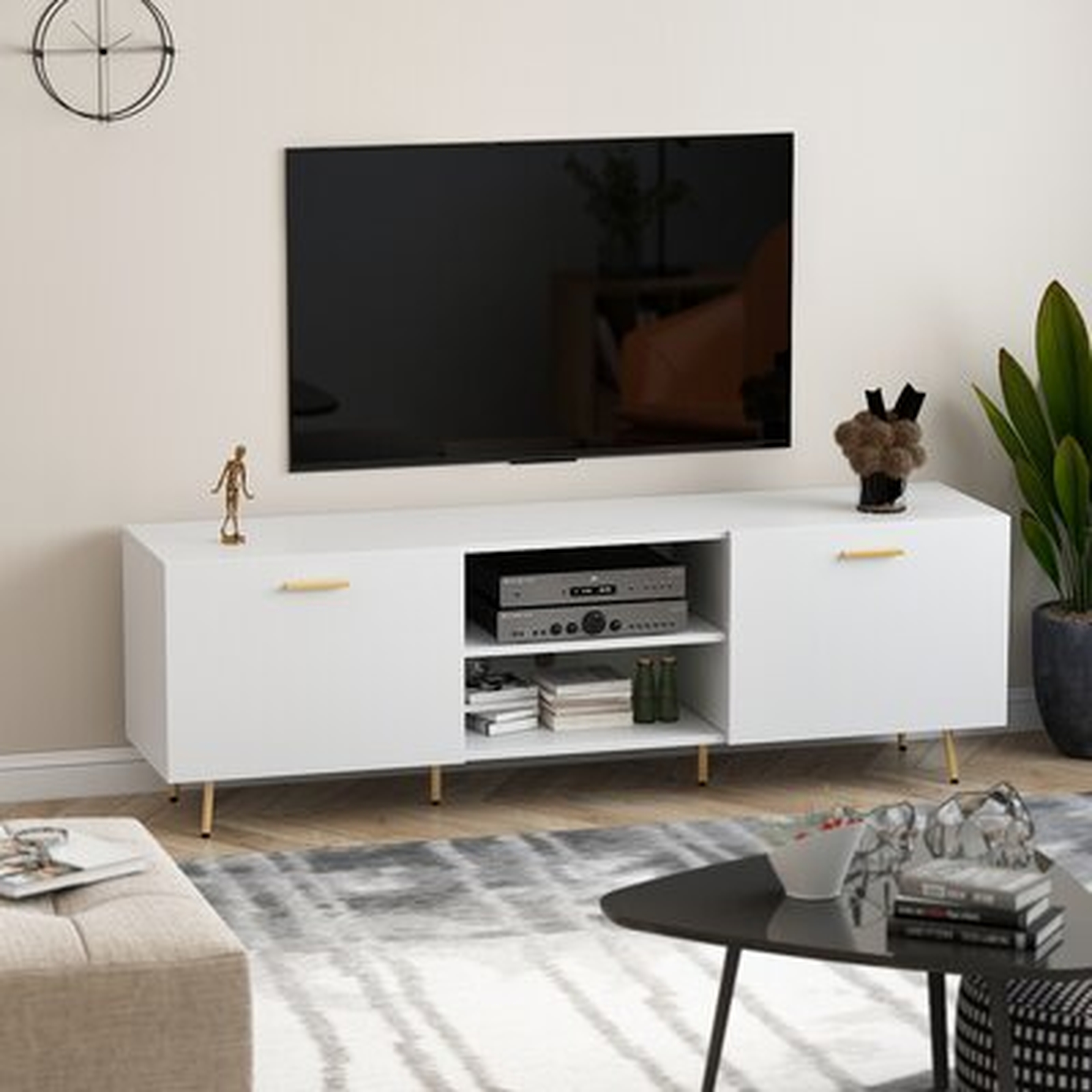 TV Stand For 69 Inch TV Stands, Media Console Entertainment Center Television Table, 2 Storage Cabinet With Open Shelves For Living Room Bedroom - Wayfair