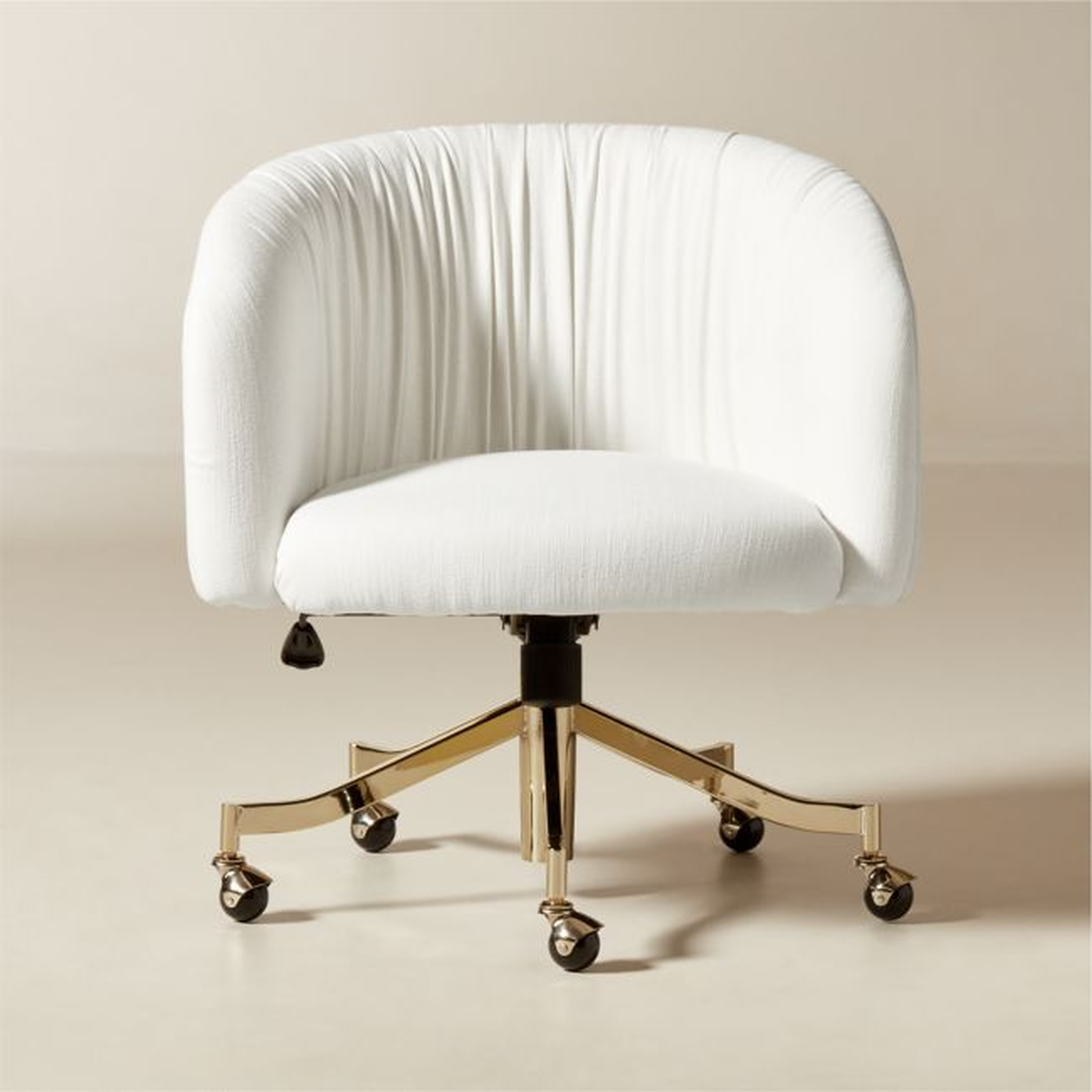Saroy Ivory Upholstered Office Chair - CB2