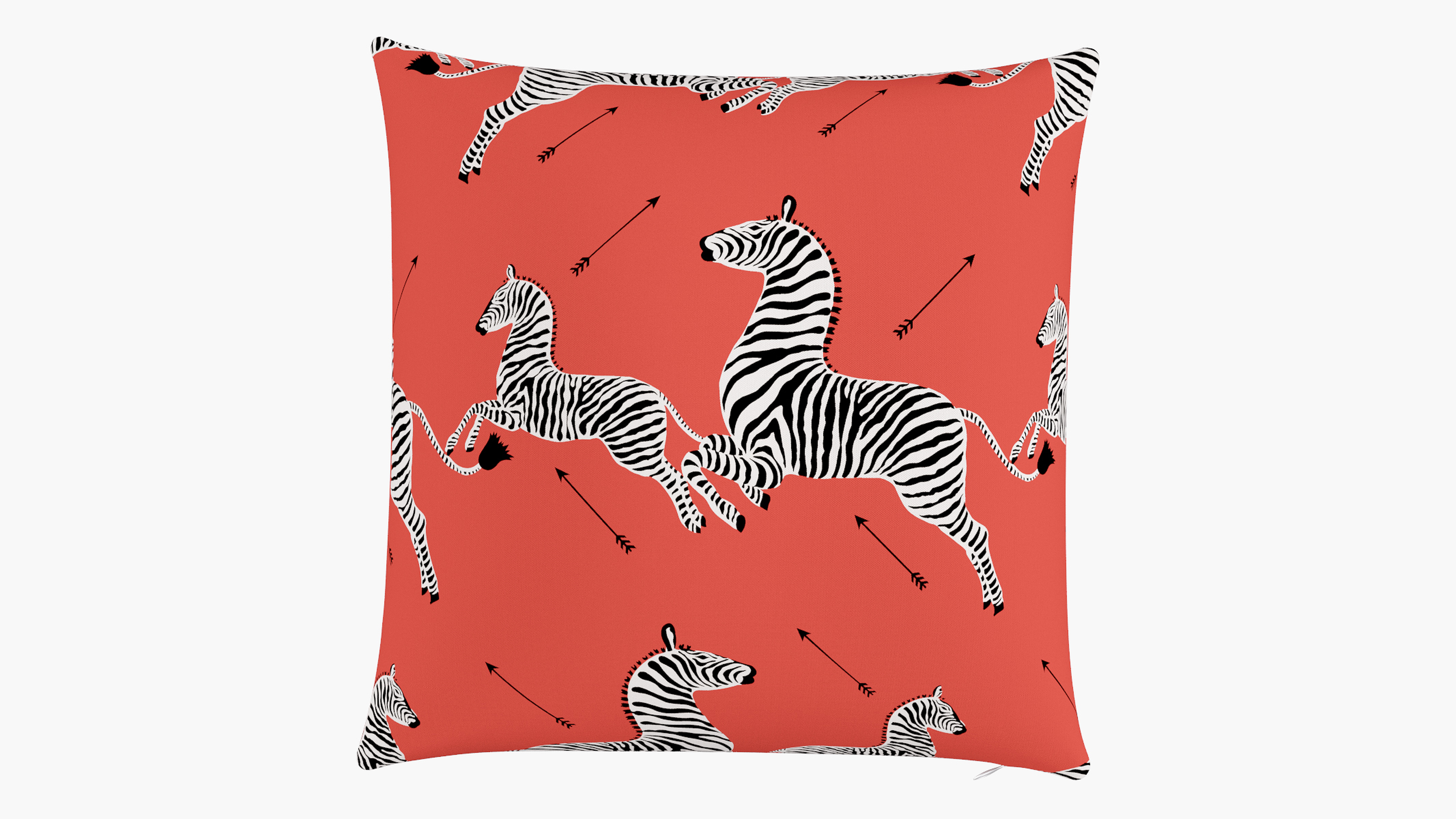 Throw Pillow 22", Coral Zebra, 22" x 22" - The Inside