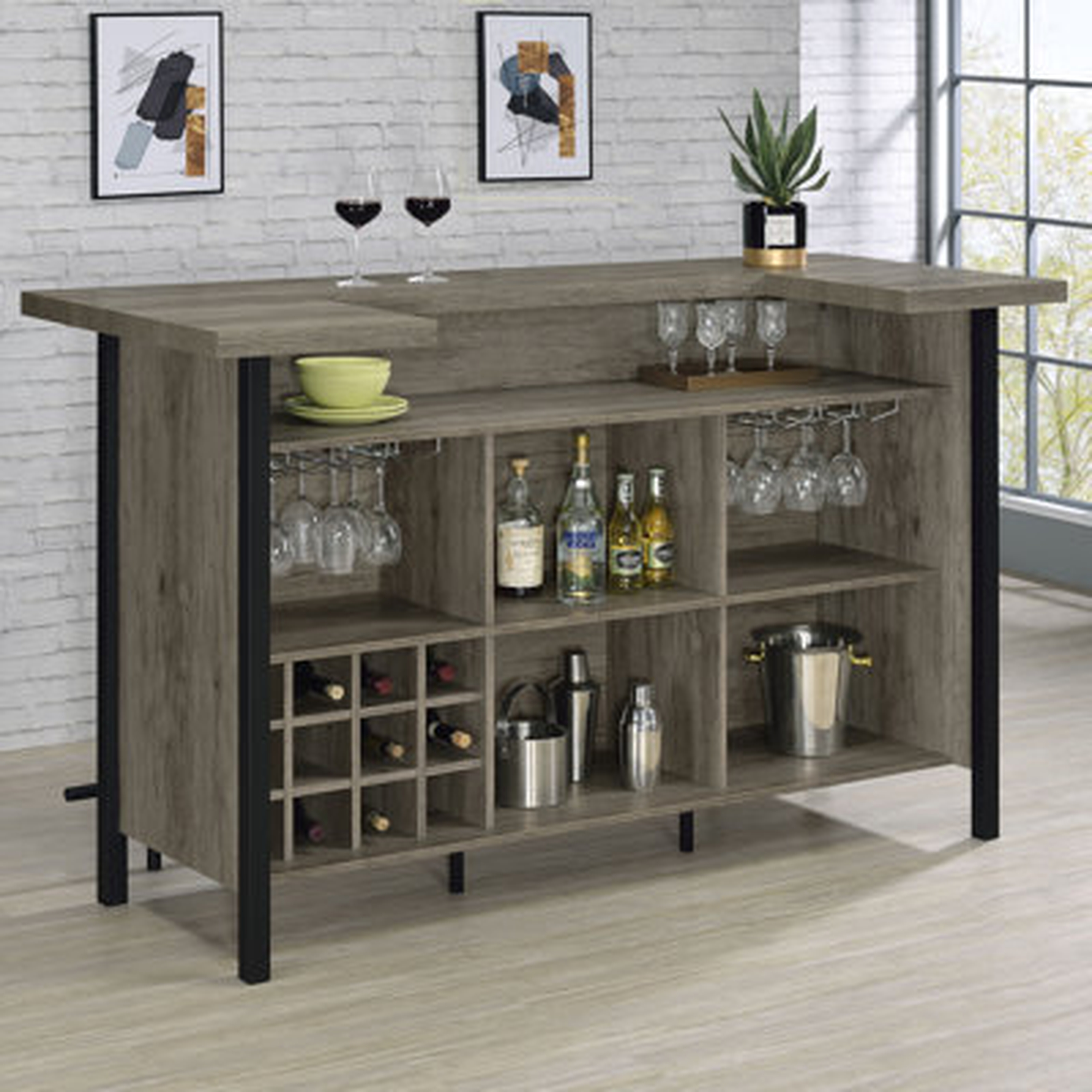 Aedilyn Bar with Wine Storage - Wayfair