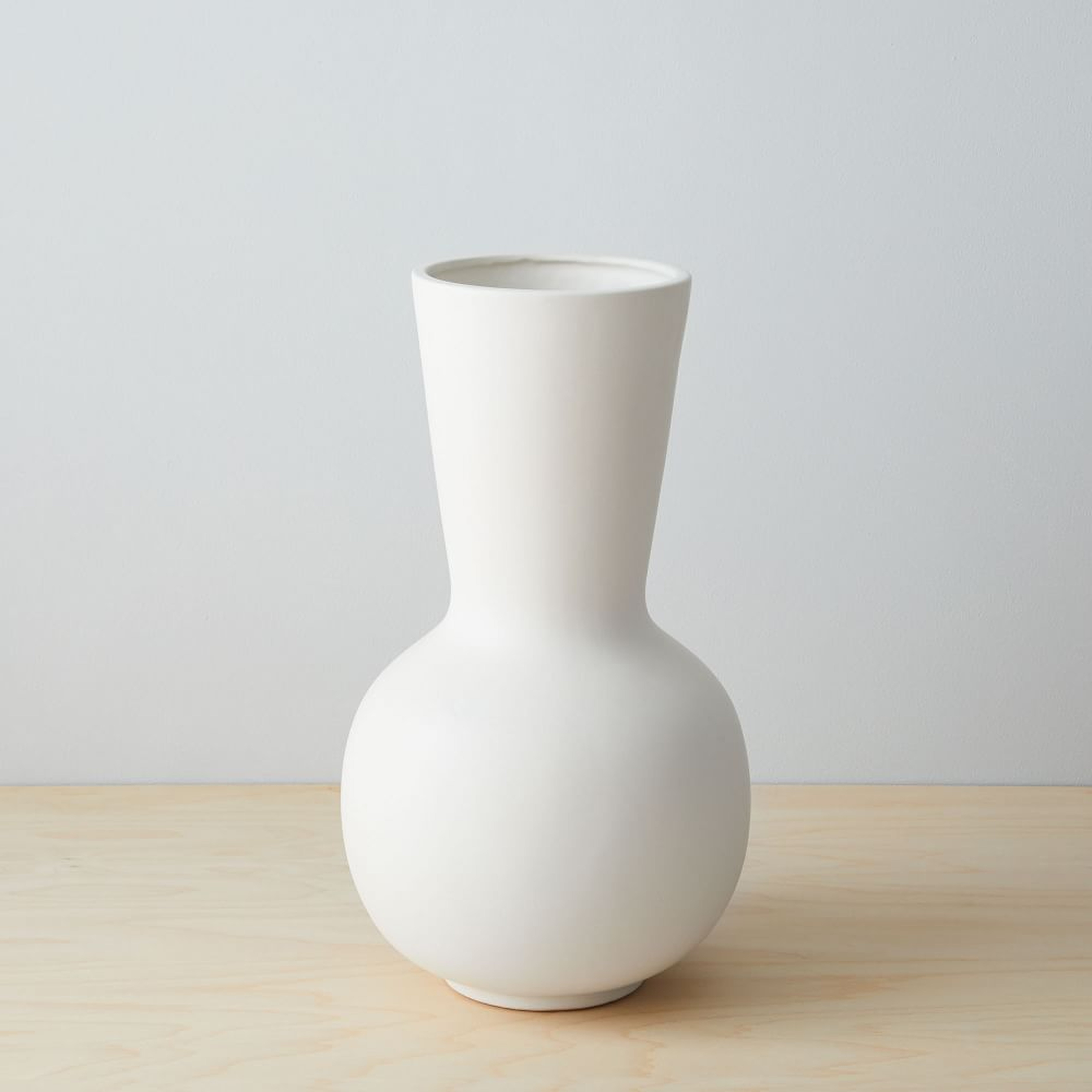 Pure White Ceramic Vase, Tall Sack 15.8"H - West Elm