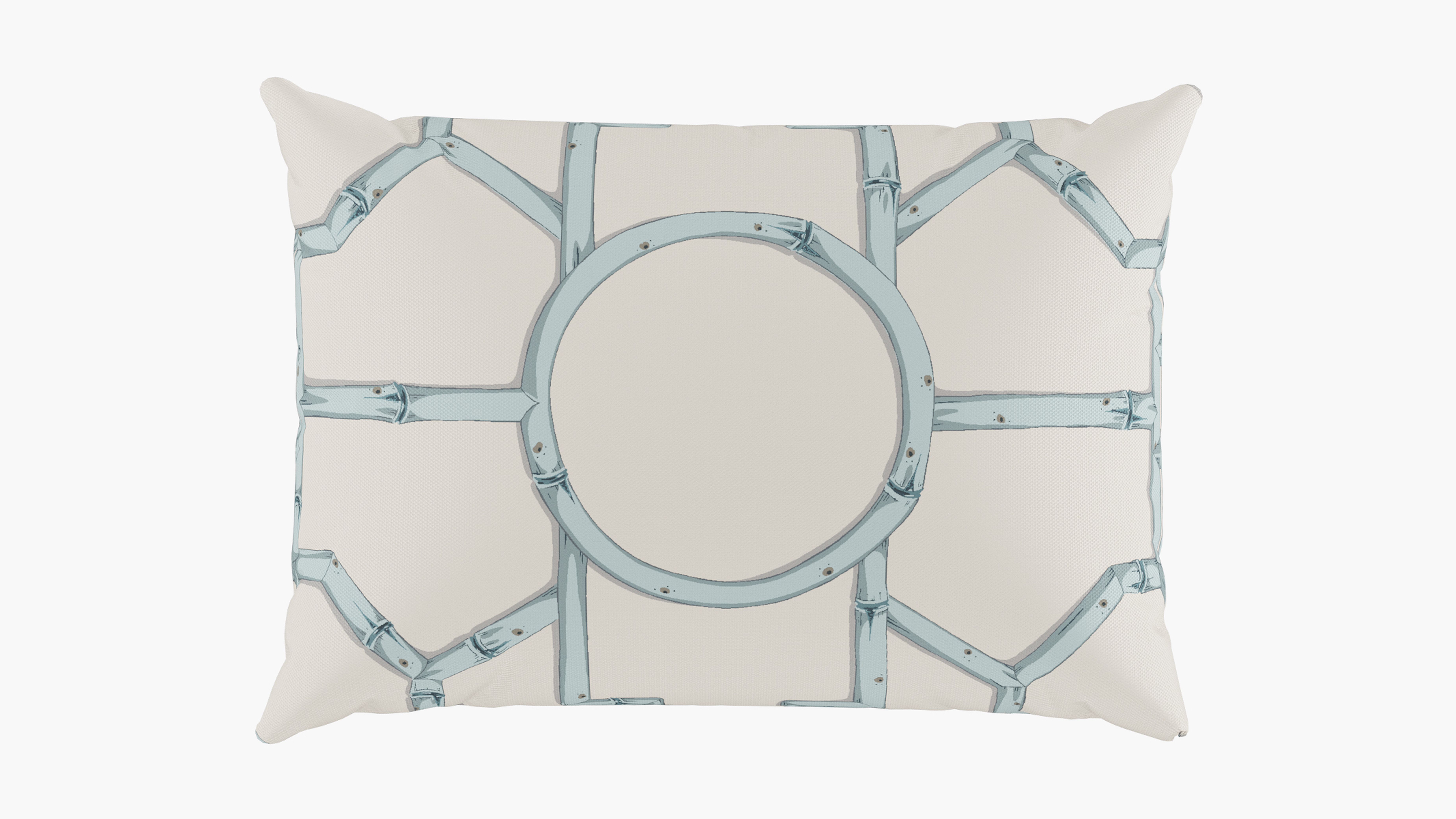 Outdoor 14" x 20" Lumbar Pillow, Blue Baldwin Bamboo, 14" x 20" - The Inside