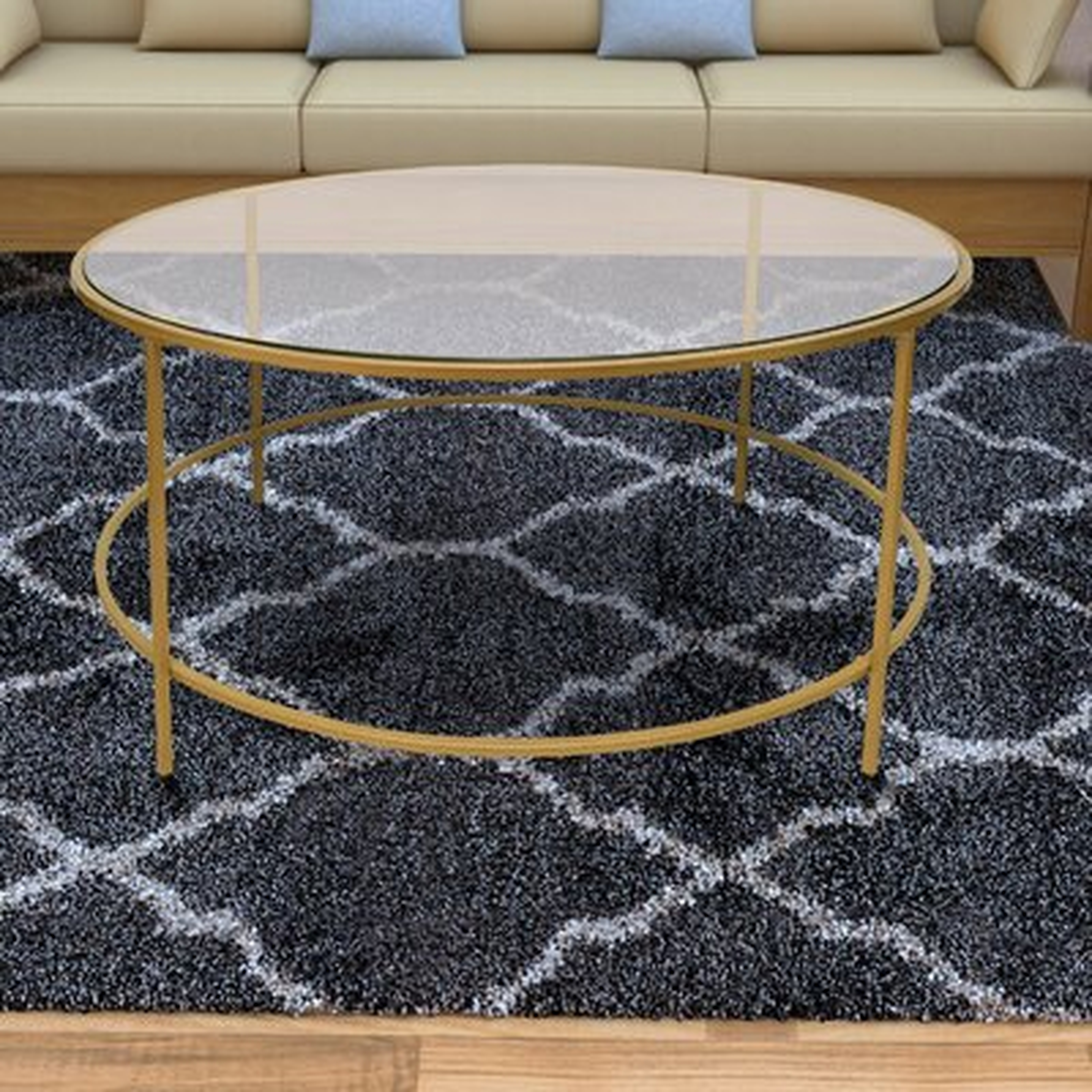 Ducharme Round Metal Framed Coffee Table with Tray Top - Wayfair