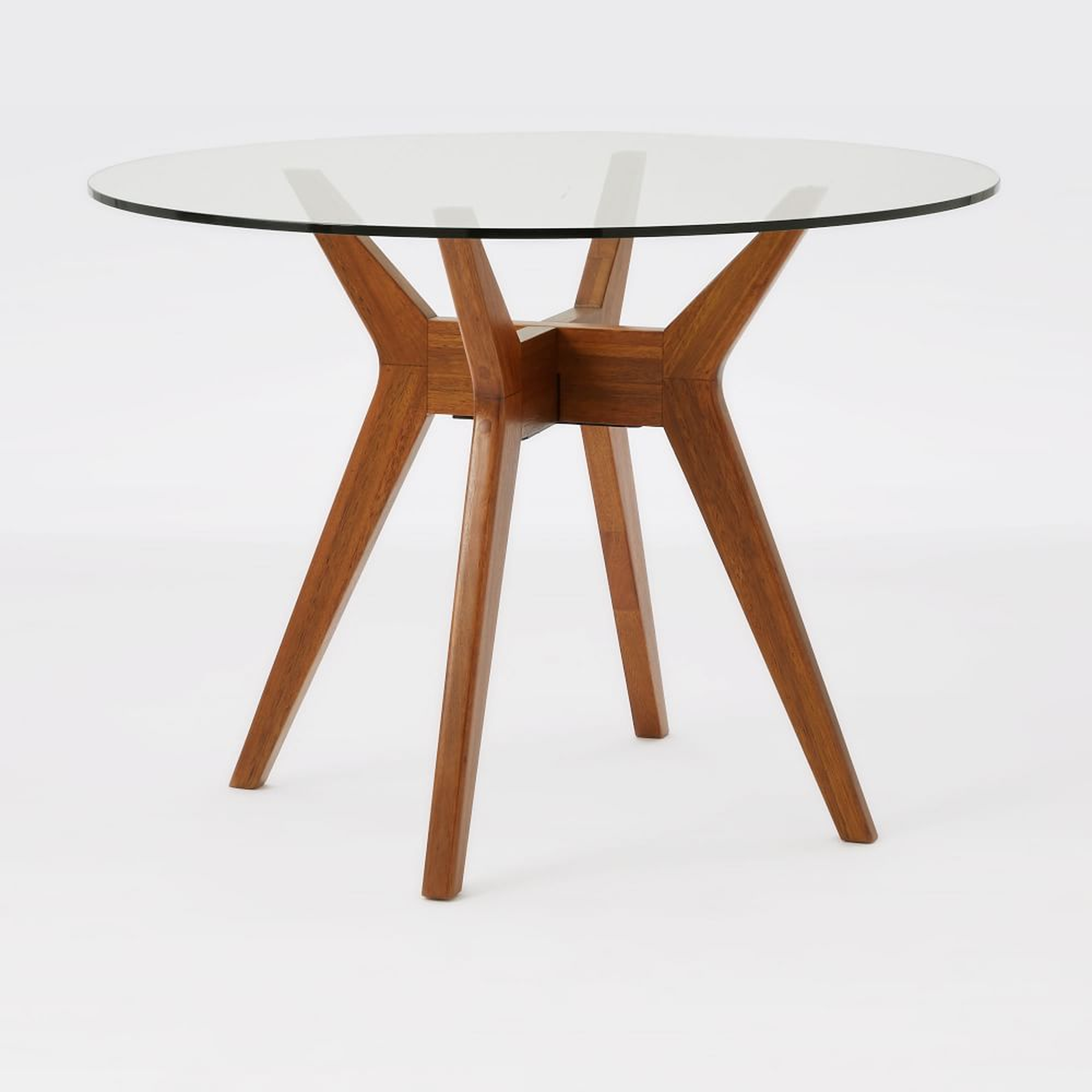Jensen Round Table, Glass/Walnut - West Elm