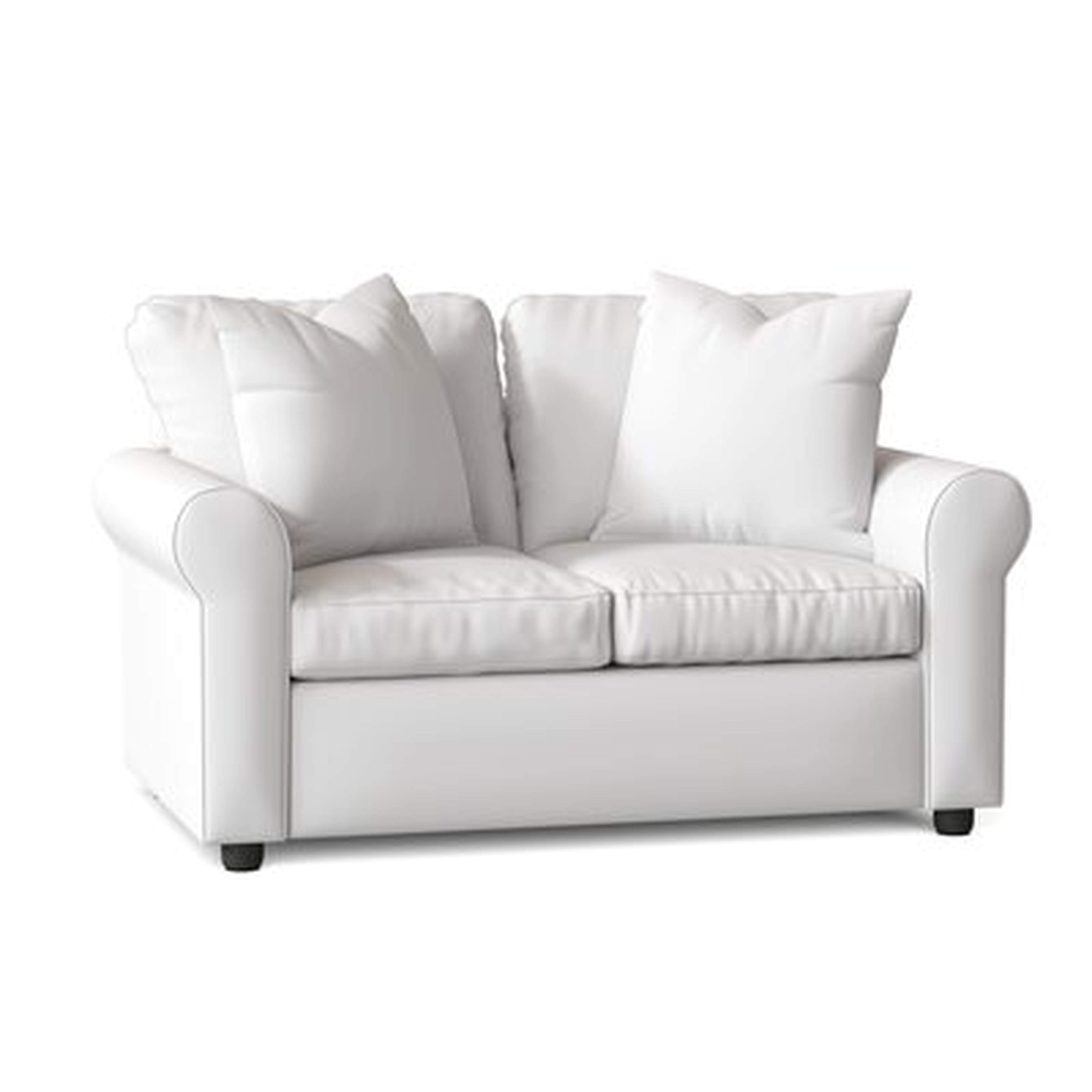 Wolsingham 60'' Rolled Arm Loveseat with Reversible Cushions, Spinnsol Optic White - Wayfair
