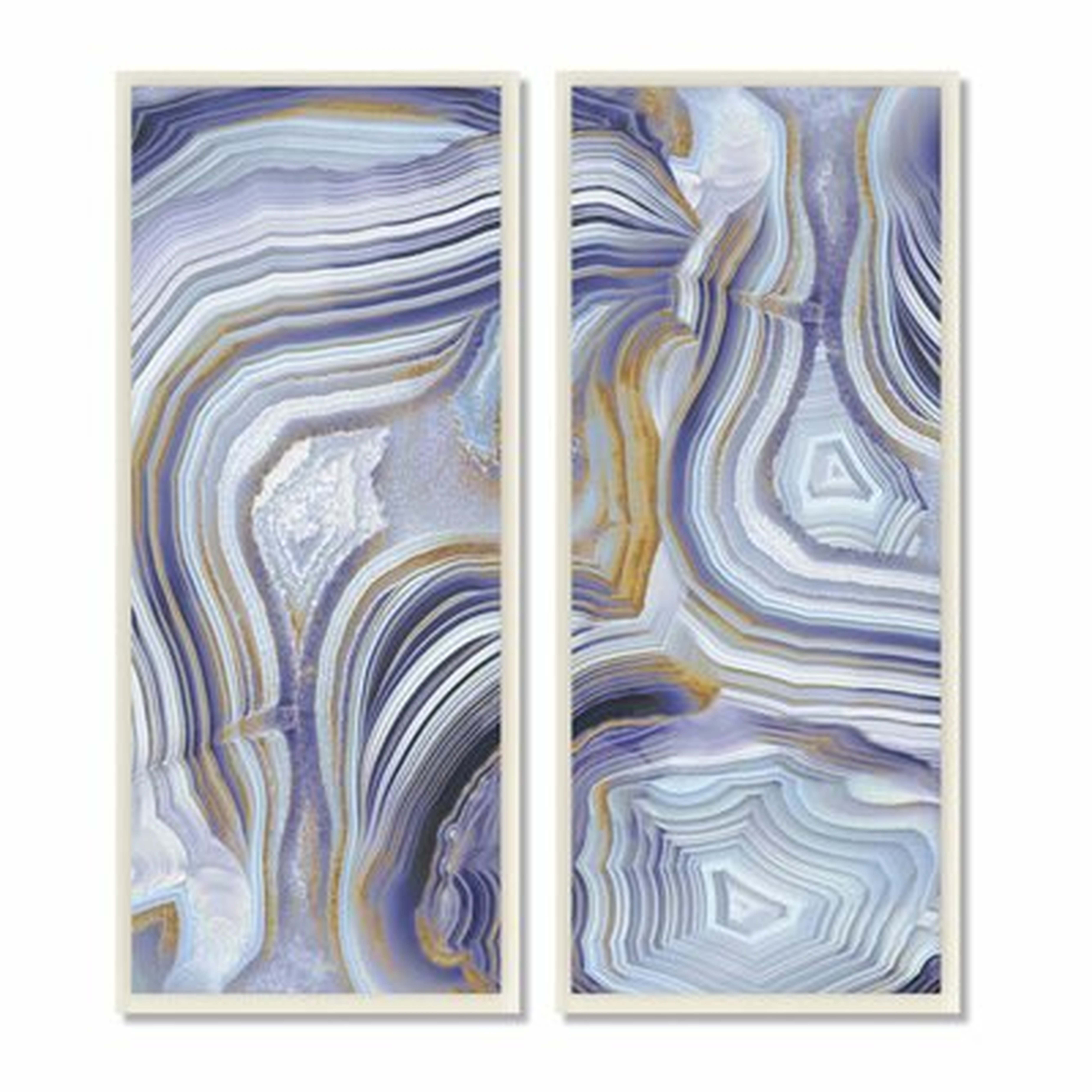 Agate Crystal Pattern Gold Purple Abstract' by Danielle Carson Art Print, Set of 2, 14" x 17" - Wayfair