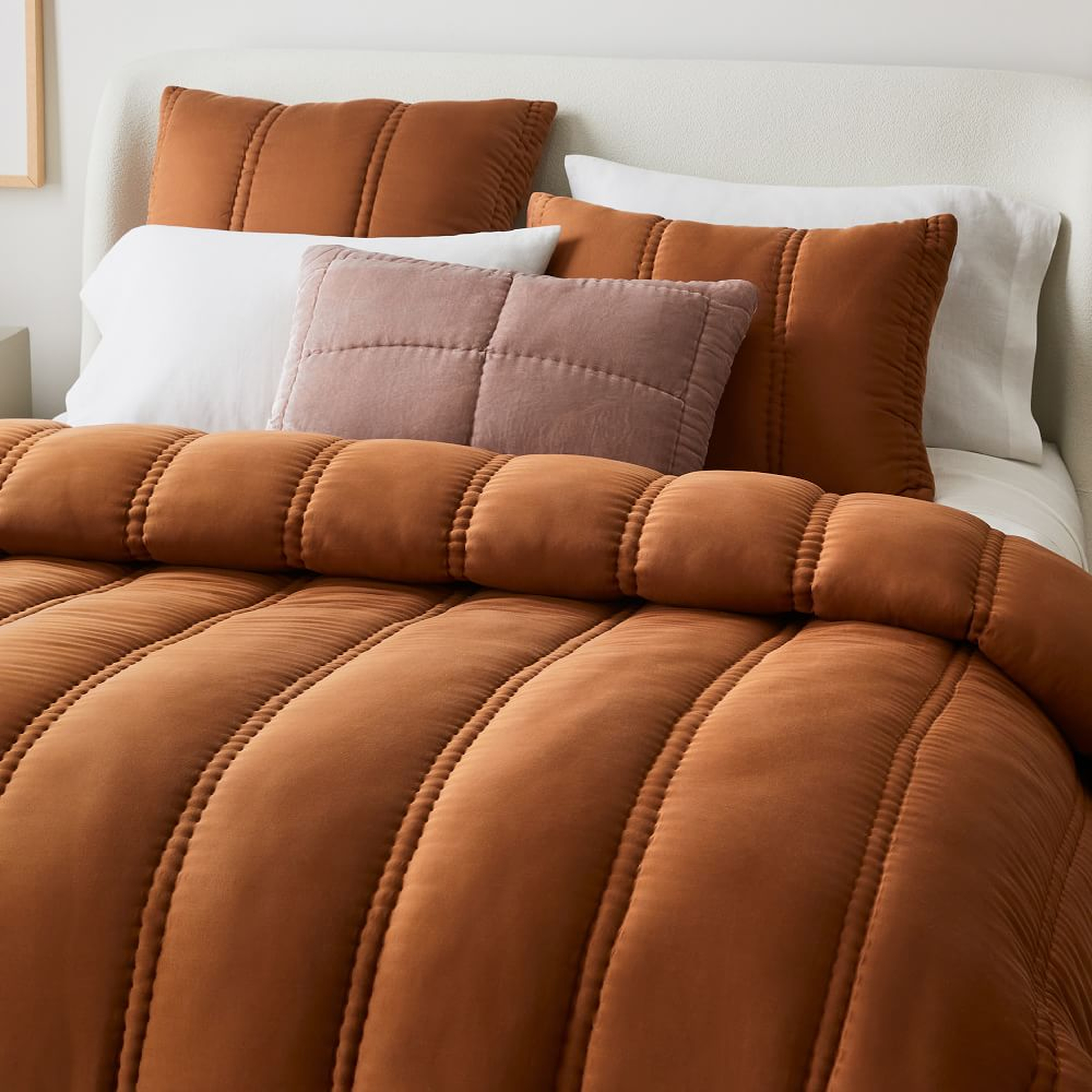 Silky TENCEL Plush Comforter, King/Cal. King Set, Terracotta - West Elm