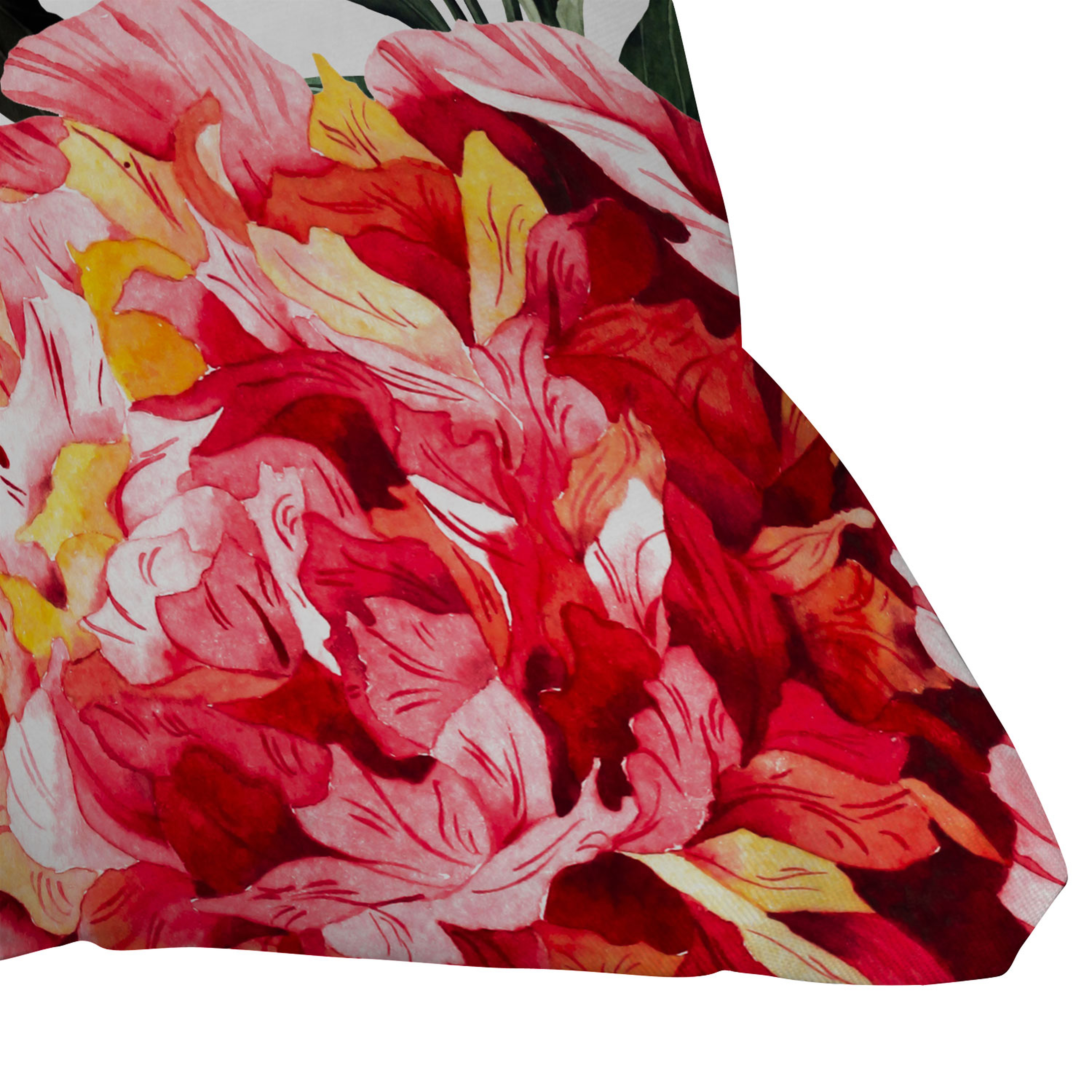 Big Red Watercolor Flowers by Marta Barragan Camarasa - Outdoor Throw Pillow 16" x 16" - Wander Print Co.