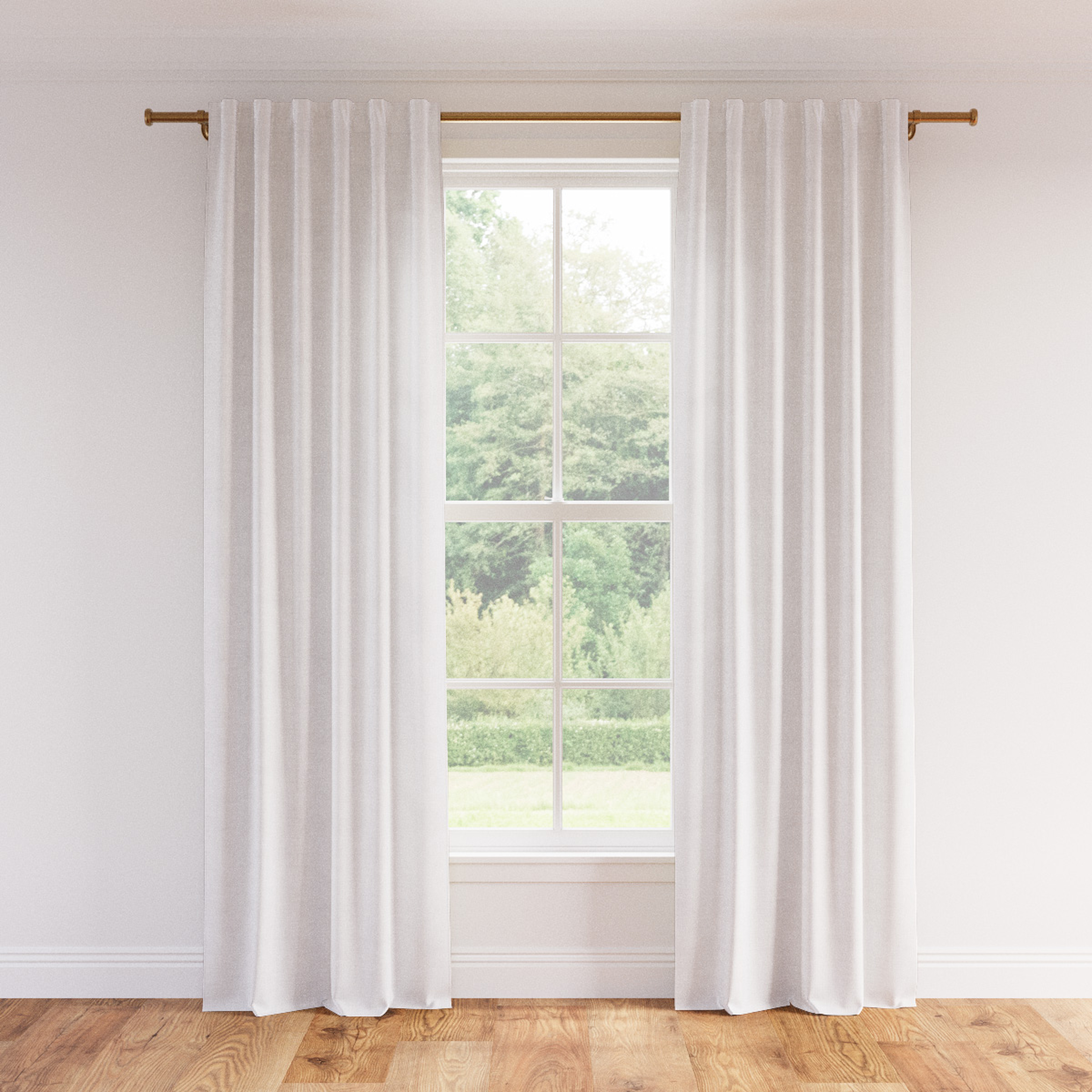 Linen Curtain, Optic White Linen, 50" x 96", Blackout - The Inside