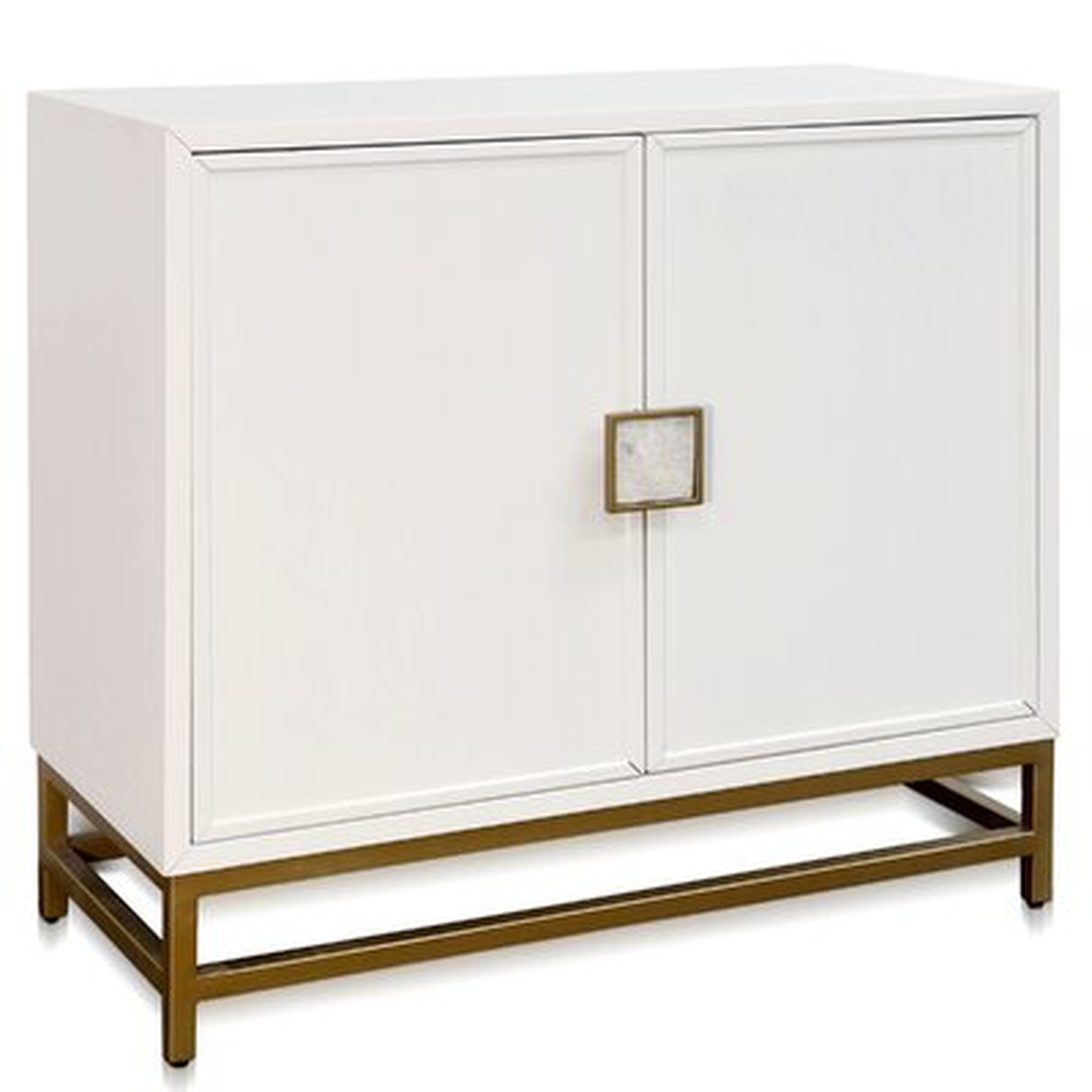 Czerska - Two Door Cabinet With Shell Handles - White Finish - Wayfair